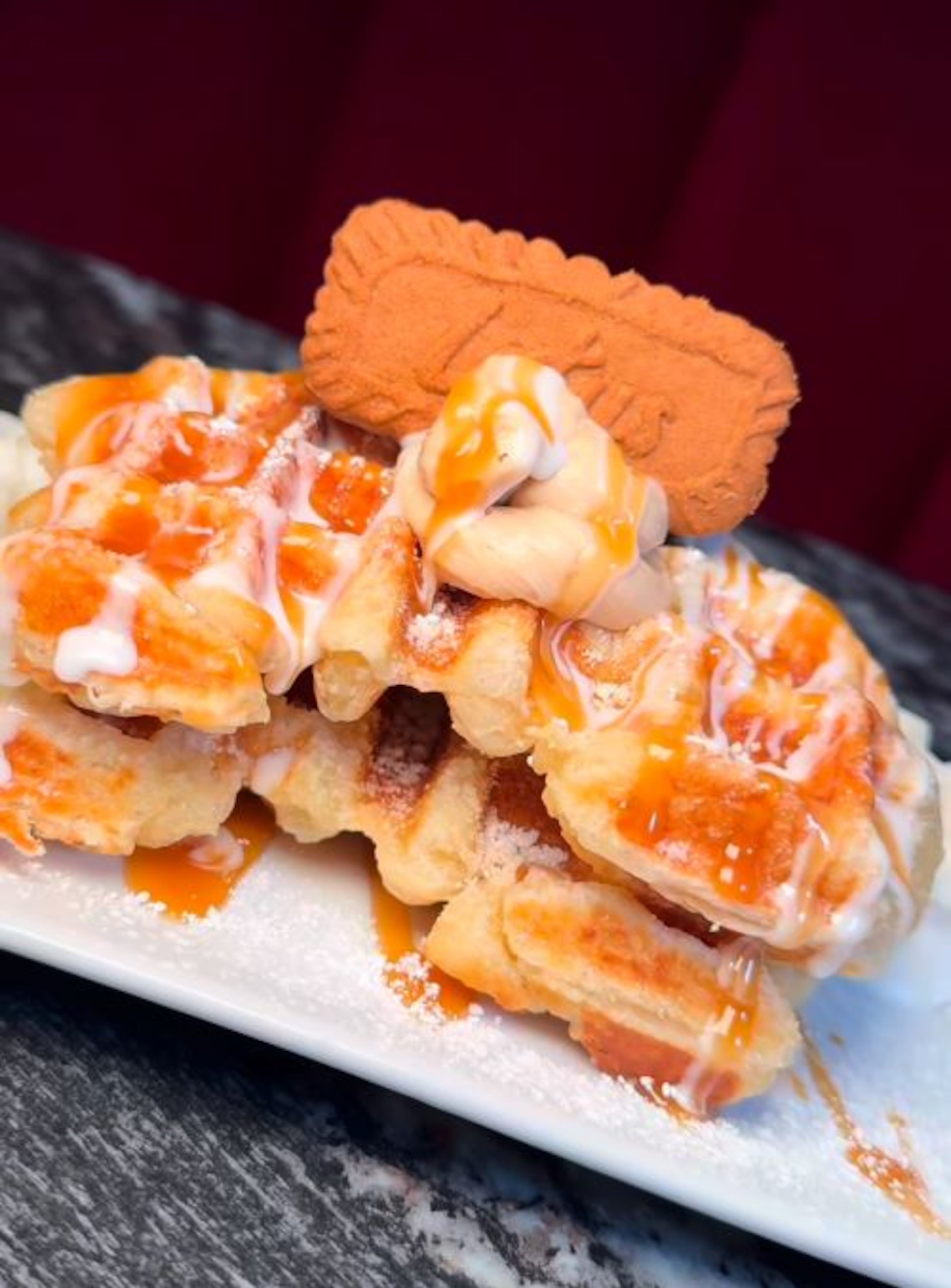 One of Crescent City Kitchen's signature items, the croffle, is a cross between a waffle and croissant. Croffles and voodoo rolls will be offered at 15% off. (Courtesy of Crescent City Kitchen)