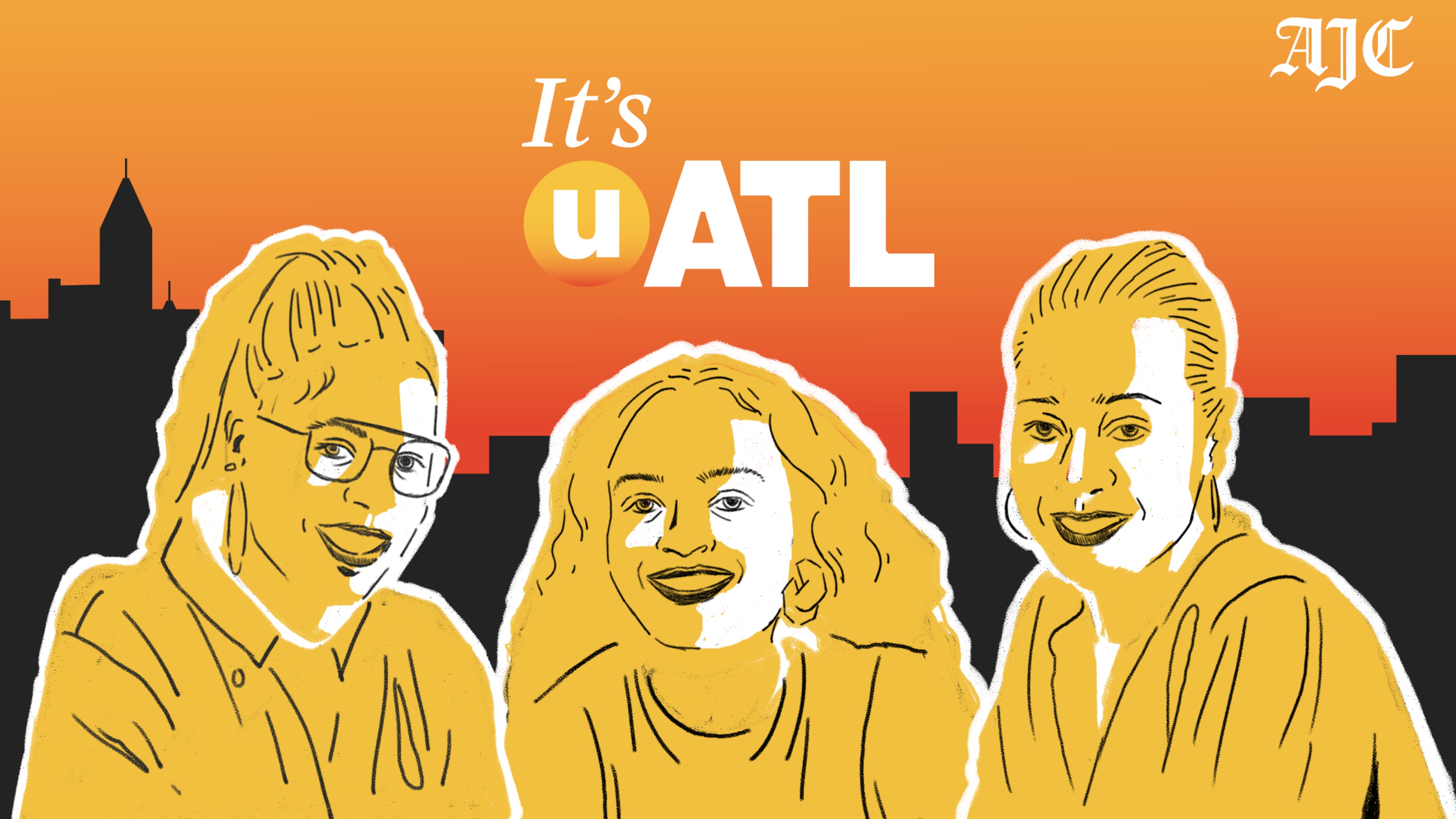 "It's UATL" podcast hosts Najja Parker, DeAsia Paige and Nedra Rhone. (Illustration: Broly Su/AJC)