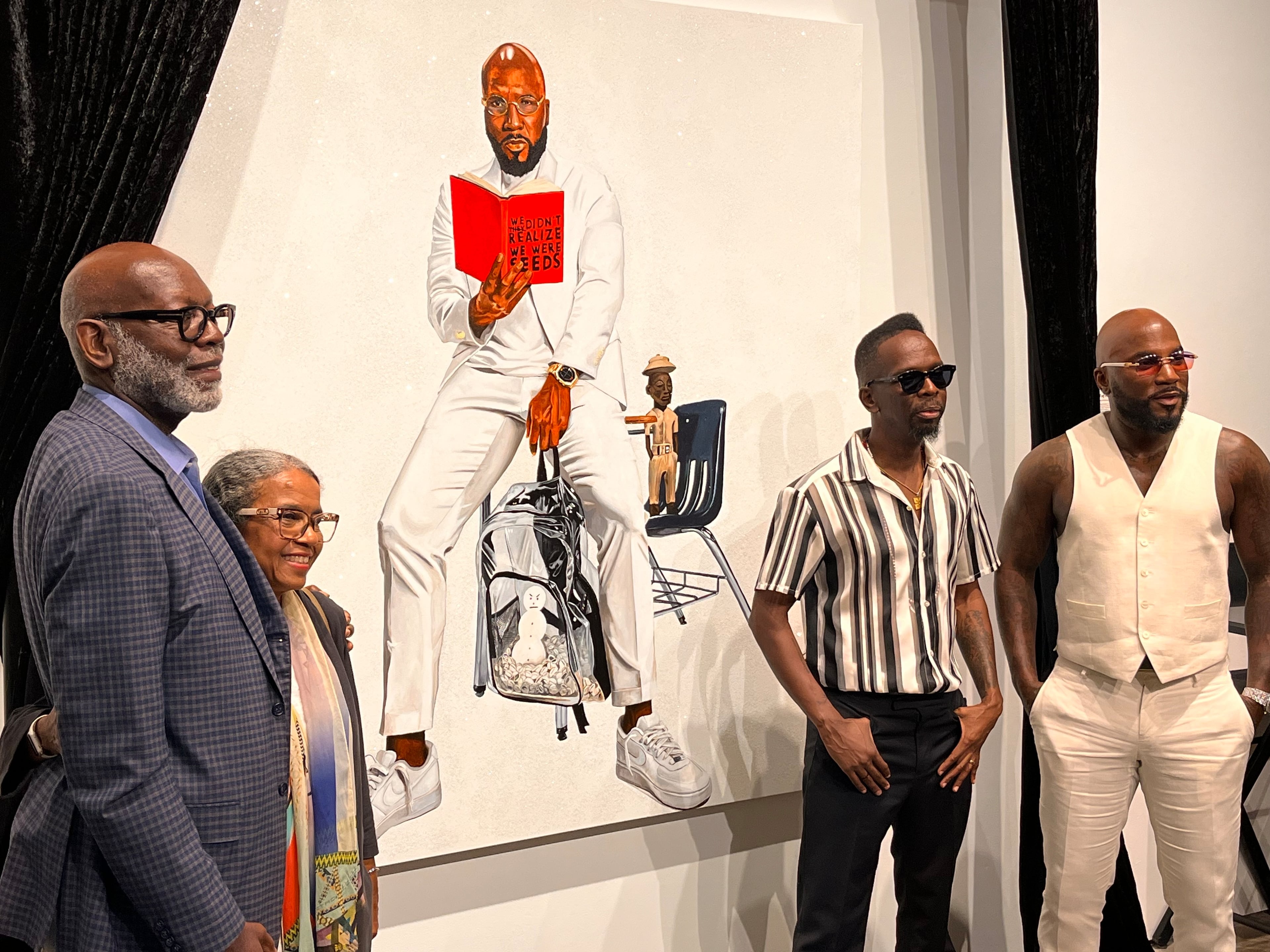 Art collector Jerry Thomas and his wife, Andrea Young, purchased Fahamu Pecou's painting of Jeezy, “School of Hard Knocks,” for $21,000.