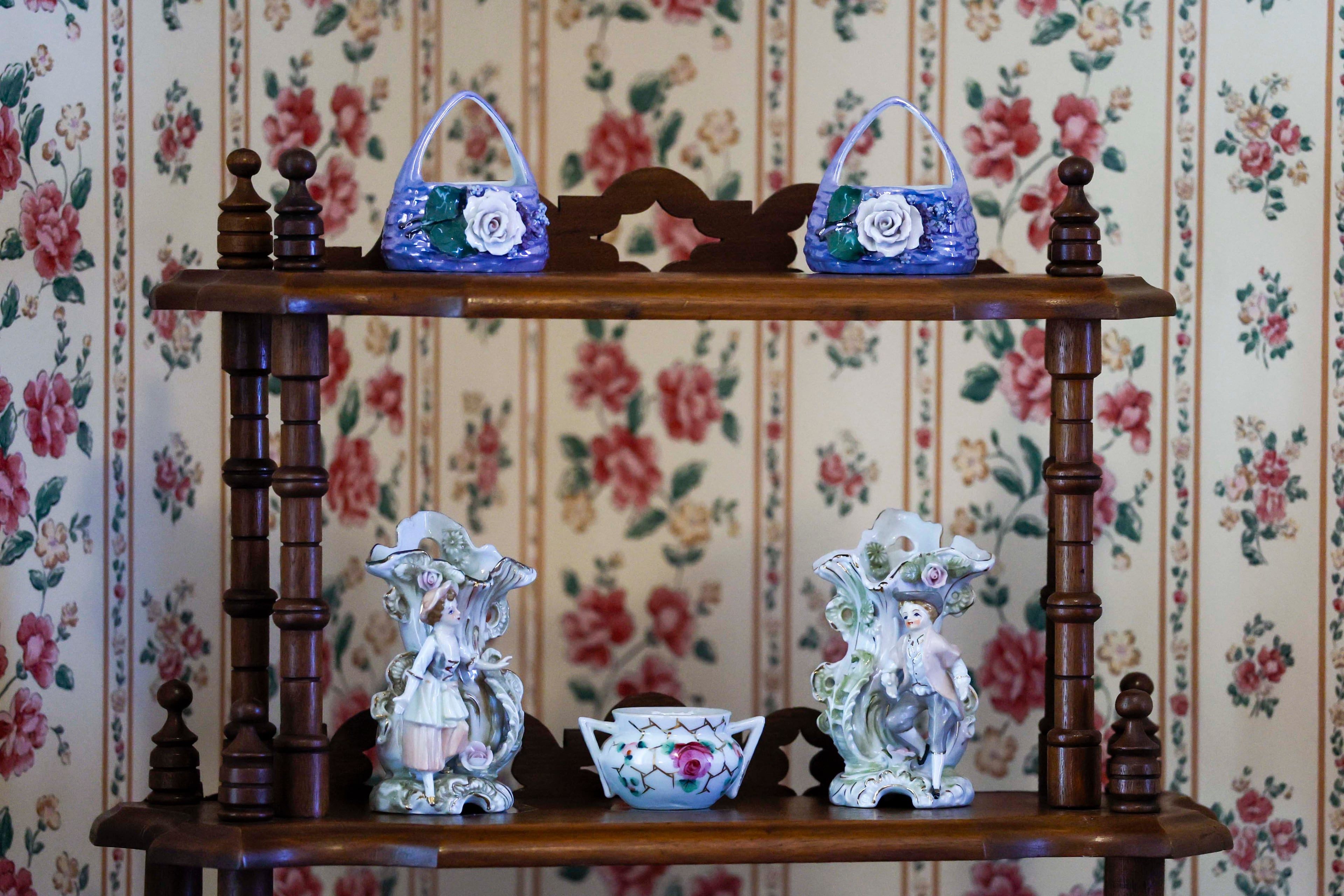 Ceramic decor is displayed in the newly renovated living room of Martin Luther King Jr.'s childhood home on Thursday, July 2, 2026. (Miguel Martinez/AJC)