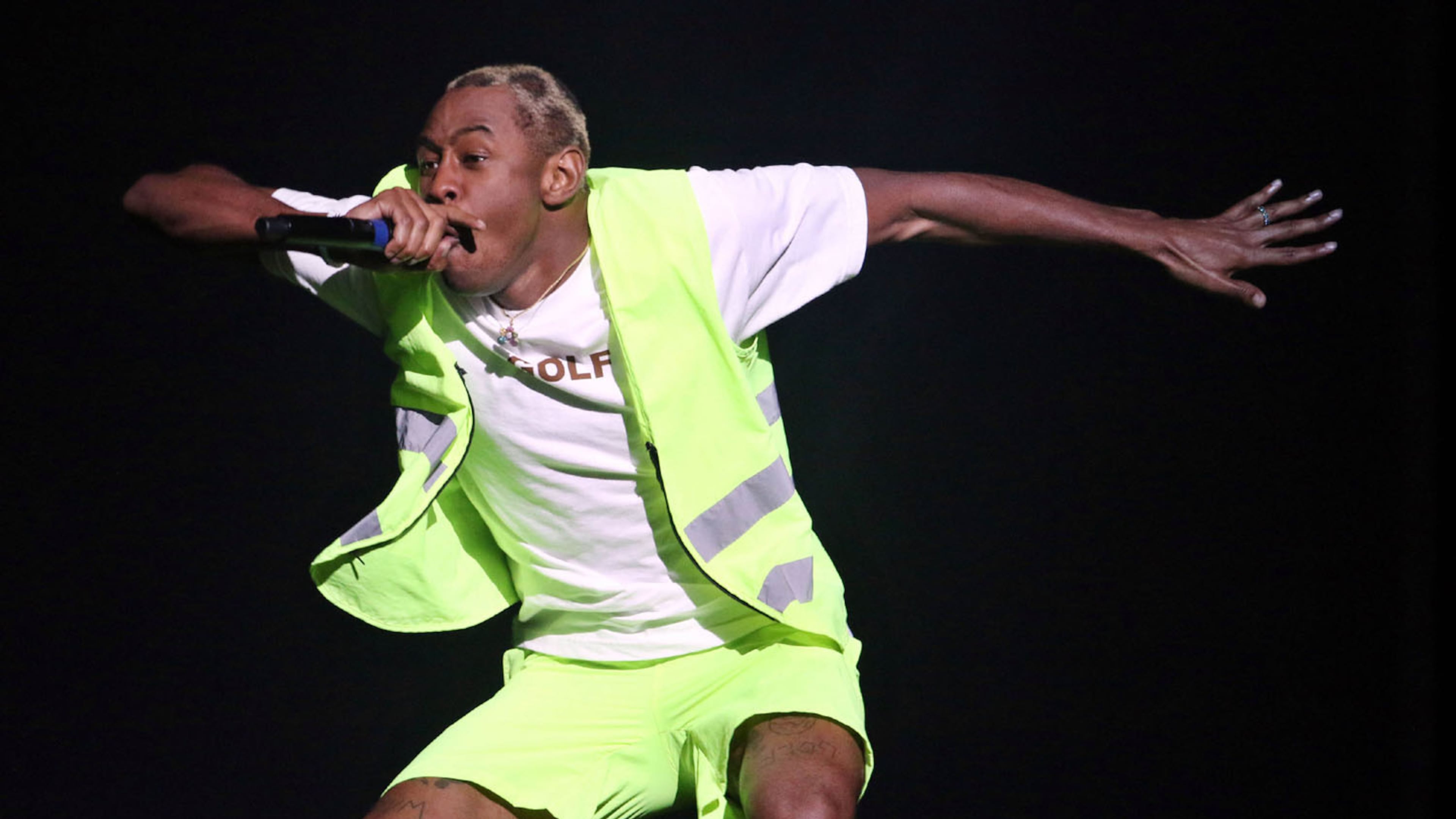 Rapper Tyler the Creator entertains his fans at the Infinite Energy Arena (now Gas South Arena) in Duluth. The Grammy winner recently posted on Instagram story criticizing Georgia data centers and water contamination. (Courtesy of Robb Cohen Photography & Video 2018).