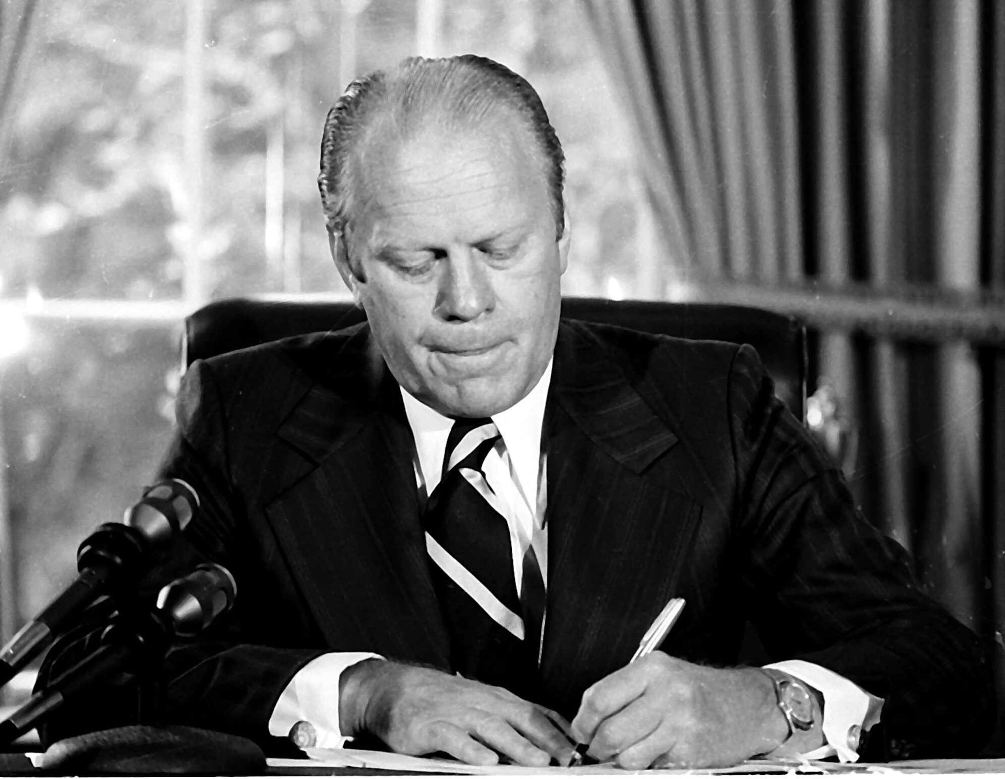 President Gerald Ford, during the nation’s bicentennial, issued a White House proclamation calling on Americans to recognize the contributions of Black Americans to the nation’s history. (AP file photo)
