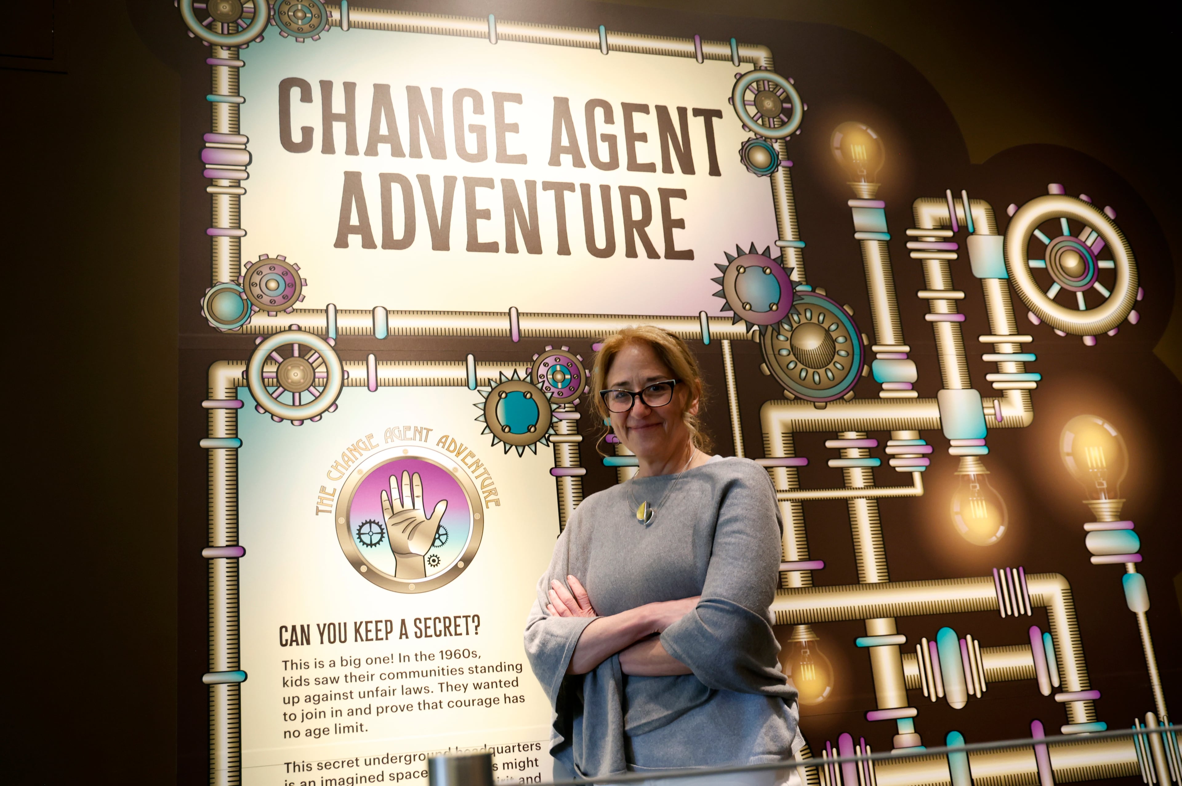 Jill Savitt, president and CEO of the National Center for Civil and Human Rights, at a preview of the center’s newest gallery, "Change Agent Adventure: Children’s Gallery," a newly developed interactive play space created especially for children 12 and under. (Akili-Casundria Ramsess/EyeAkili Media)
