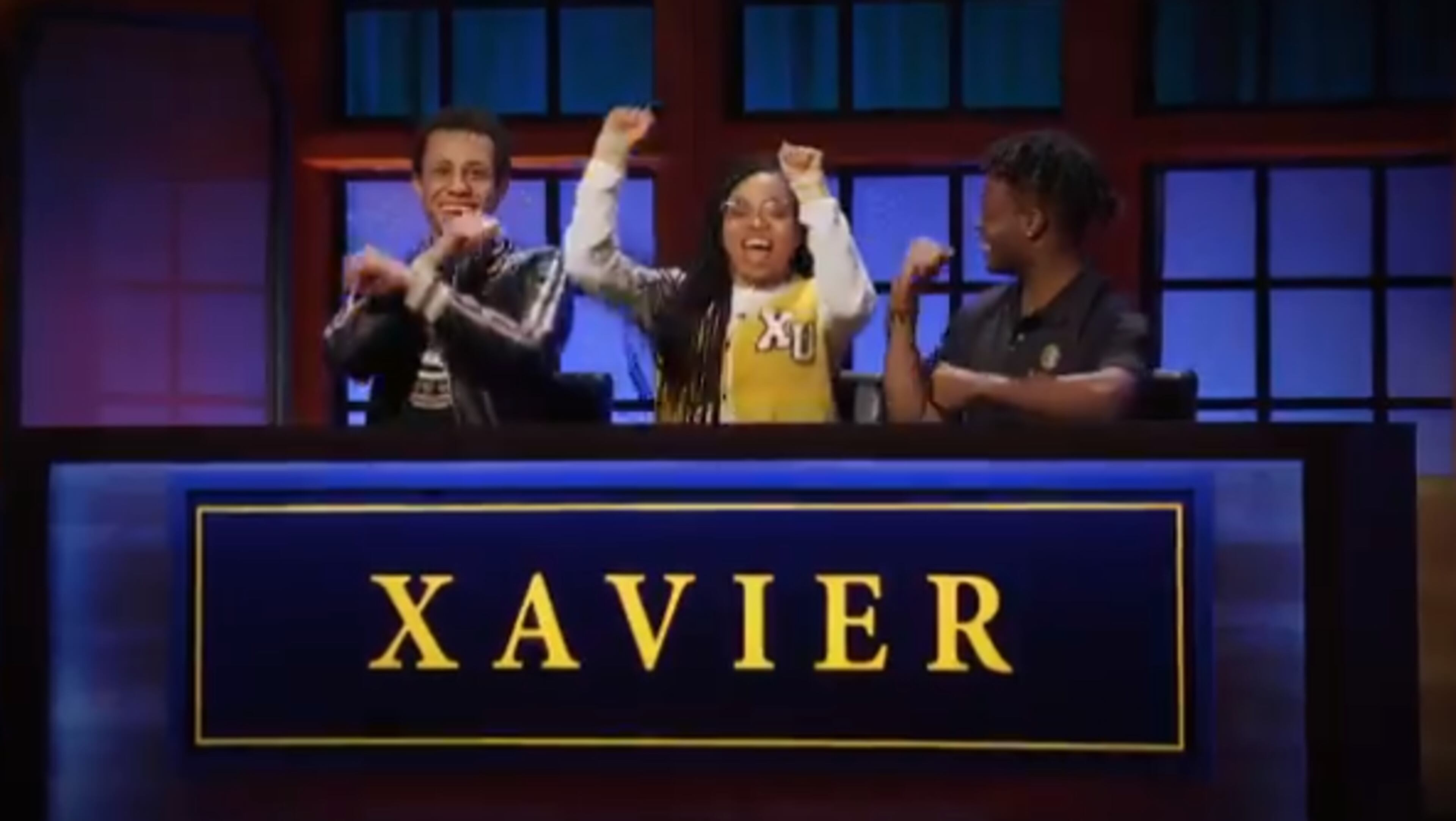 New Orleans' Xavier University of Louisiana — which Atlanta's Nina Gidden (center) represented on "Capitol One College Bowl on NBC in 2021 — sends more Black students to medical school than any other university in the U.S. (Courtesy of NBC 2021)