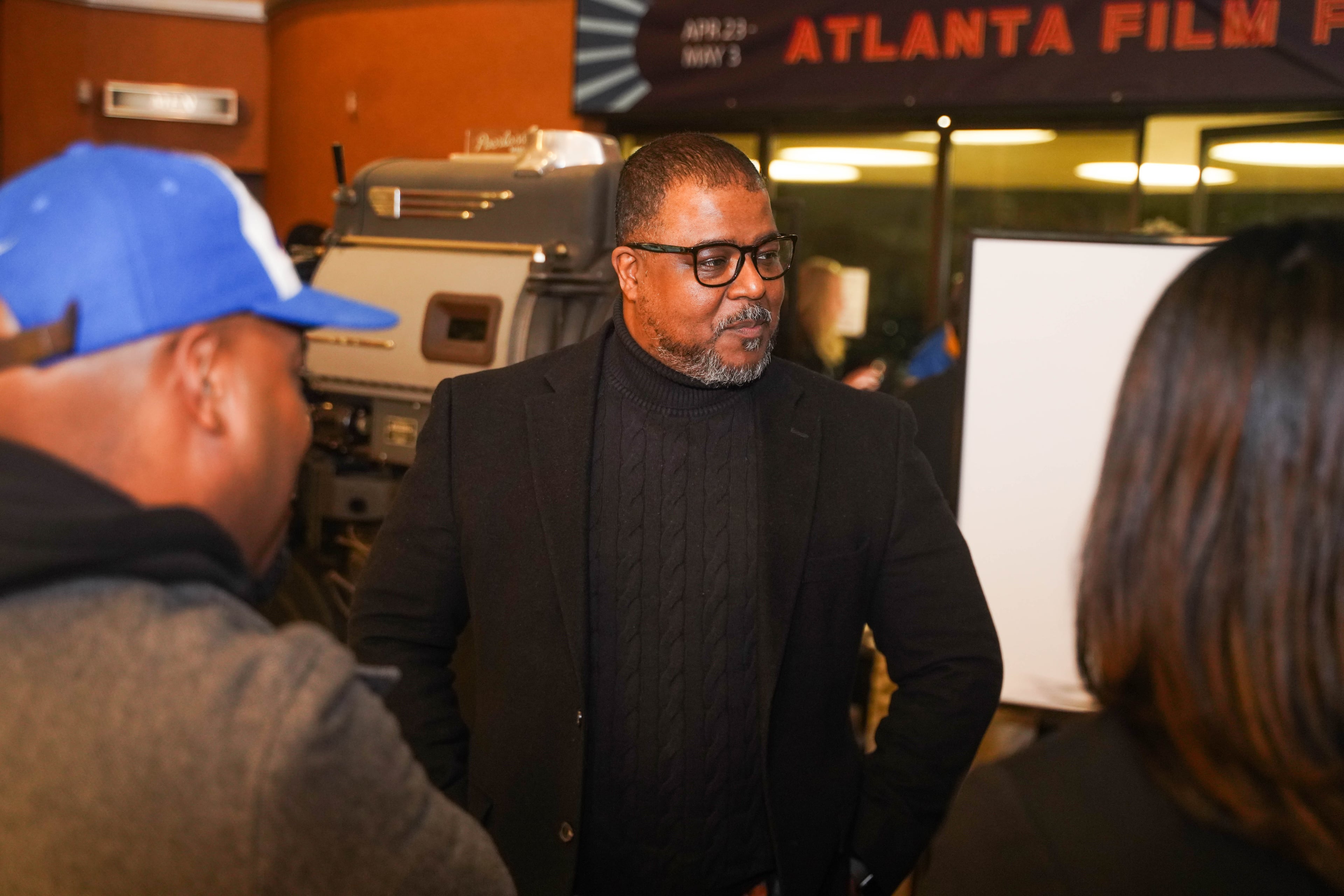Atlanta Journal-Constitution editor-in-chief Leroy Chapman attends UATL Movie Night to chat with the public. (Ivory Smith for the AJC)
