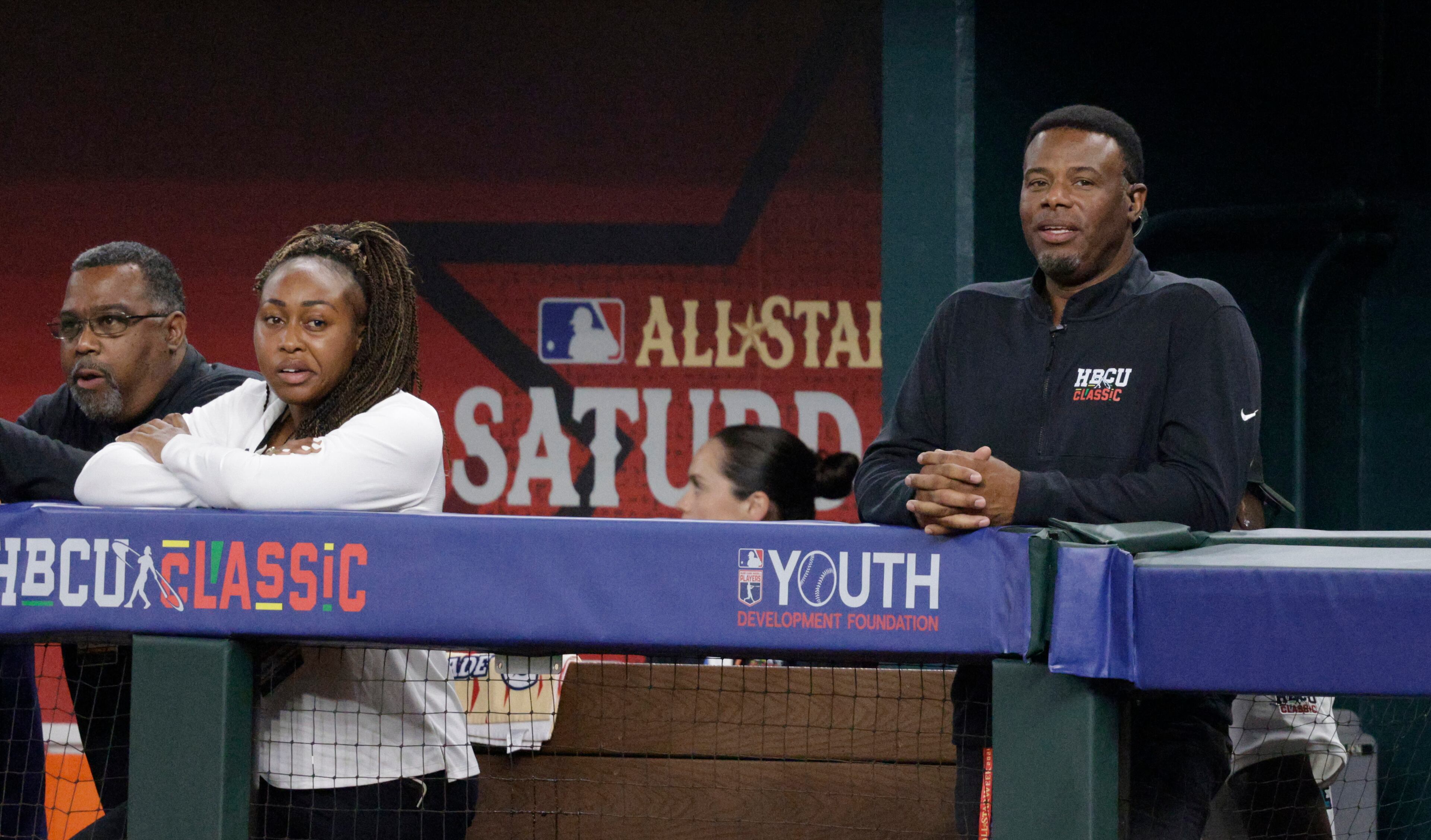 The HBCU Swingman Classic — a collaboration between Major League Baseball and the MLB Players Association has been spearheaded by Hall of Famer Ken Griffey Jr. (right), who managed the National League in last year's game. (Courtesy of Major League Baseball)