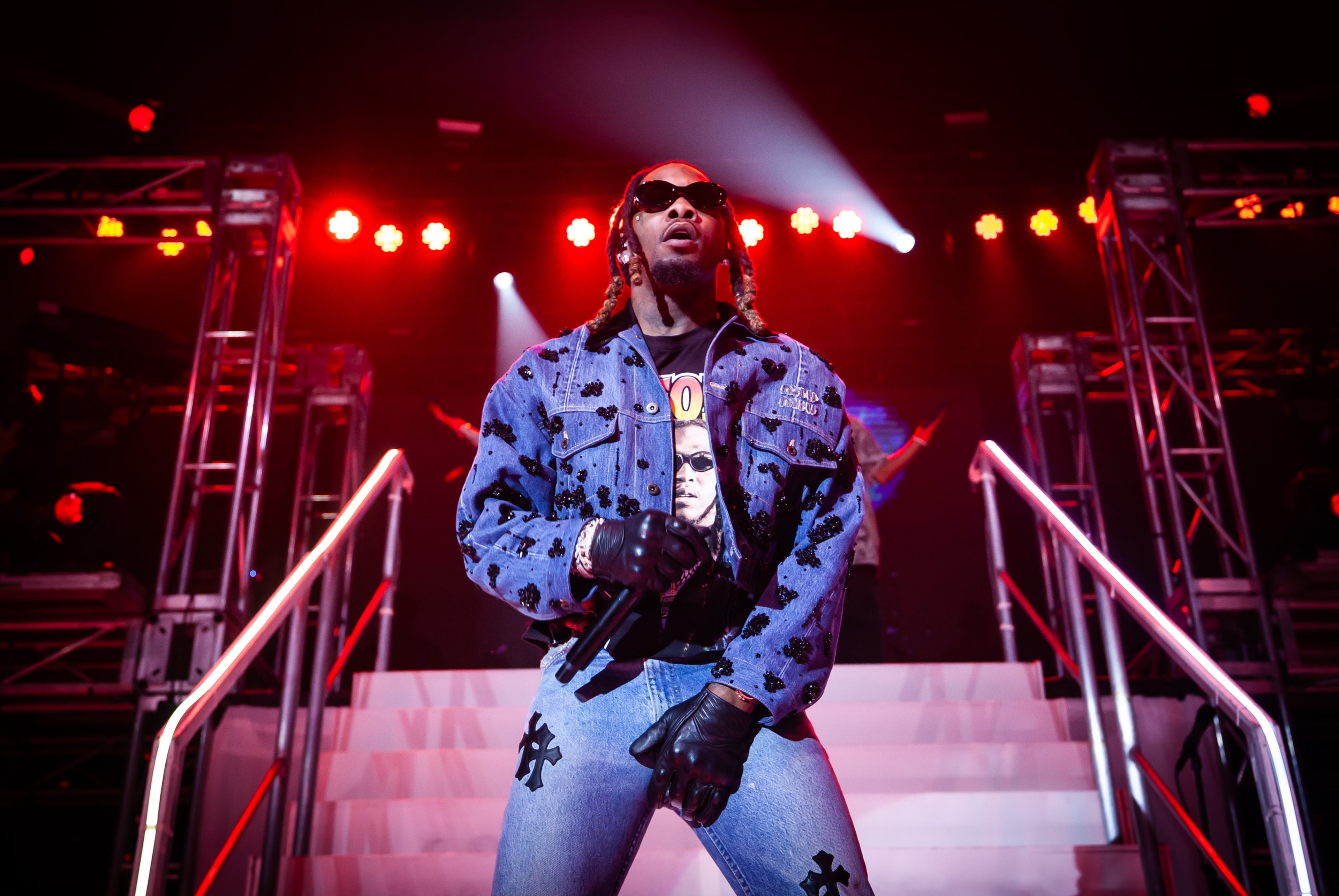 Offset, Georgia native and former member of Migos, rapped and danced for a packed crowd at the Coca-Cola Roxy on Wednesday, April 10, 2024. (Ryan Fleisher for the AJC)