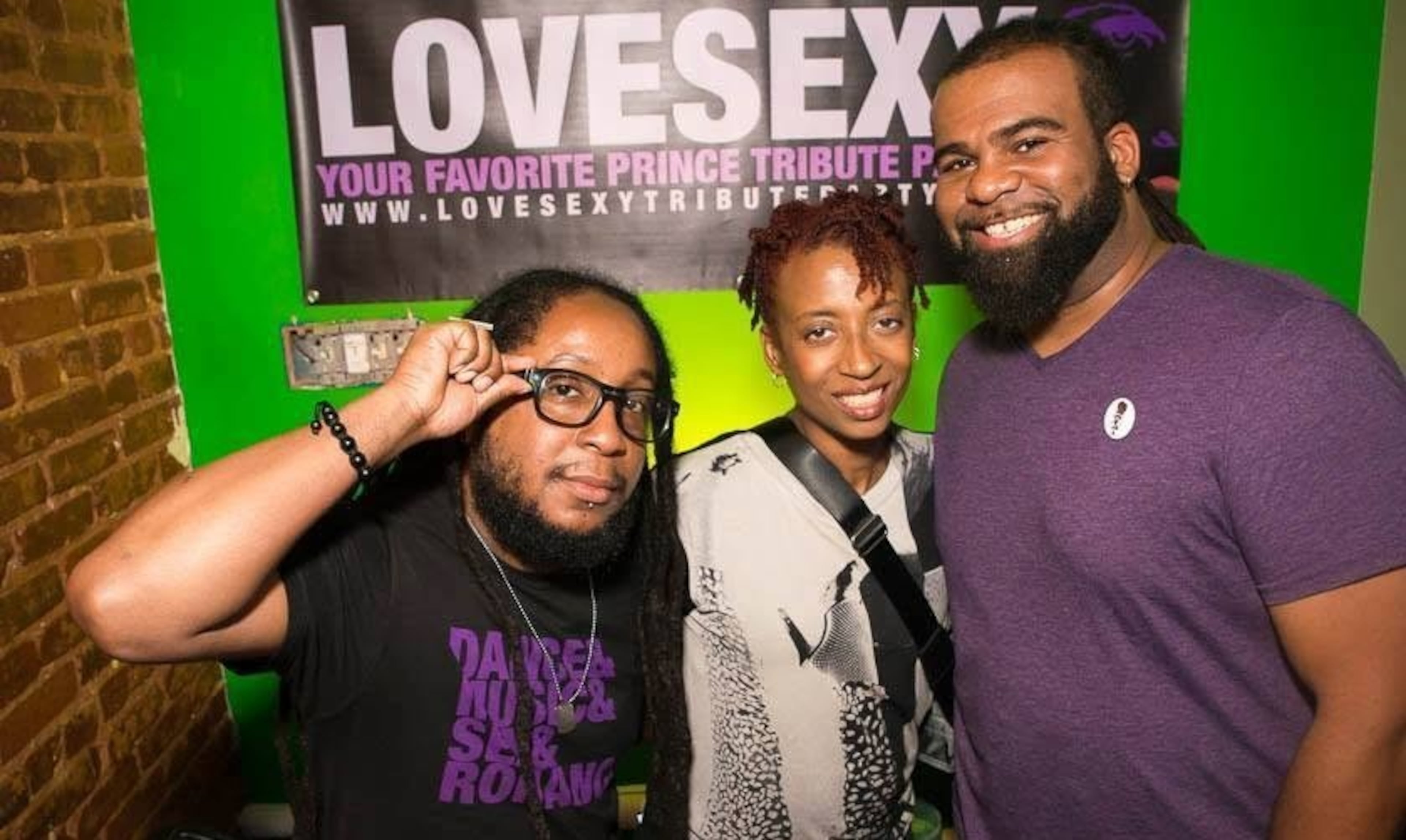 Lovesexy: A Journey Through the World of Prince organizers Salah Ananse, his wife Nina Ananse and late DJ Matthew 'Kwest_On' Cannon. They produced the first Prince-themed dance and costume party at MJQ Concourse in 2001. (Courtesy of Carlos Bell Photography)