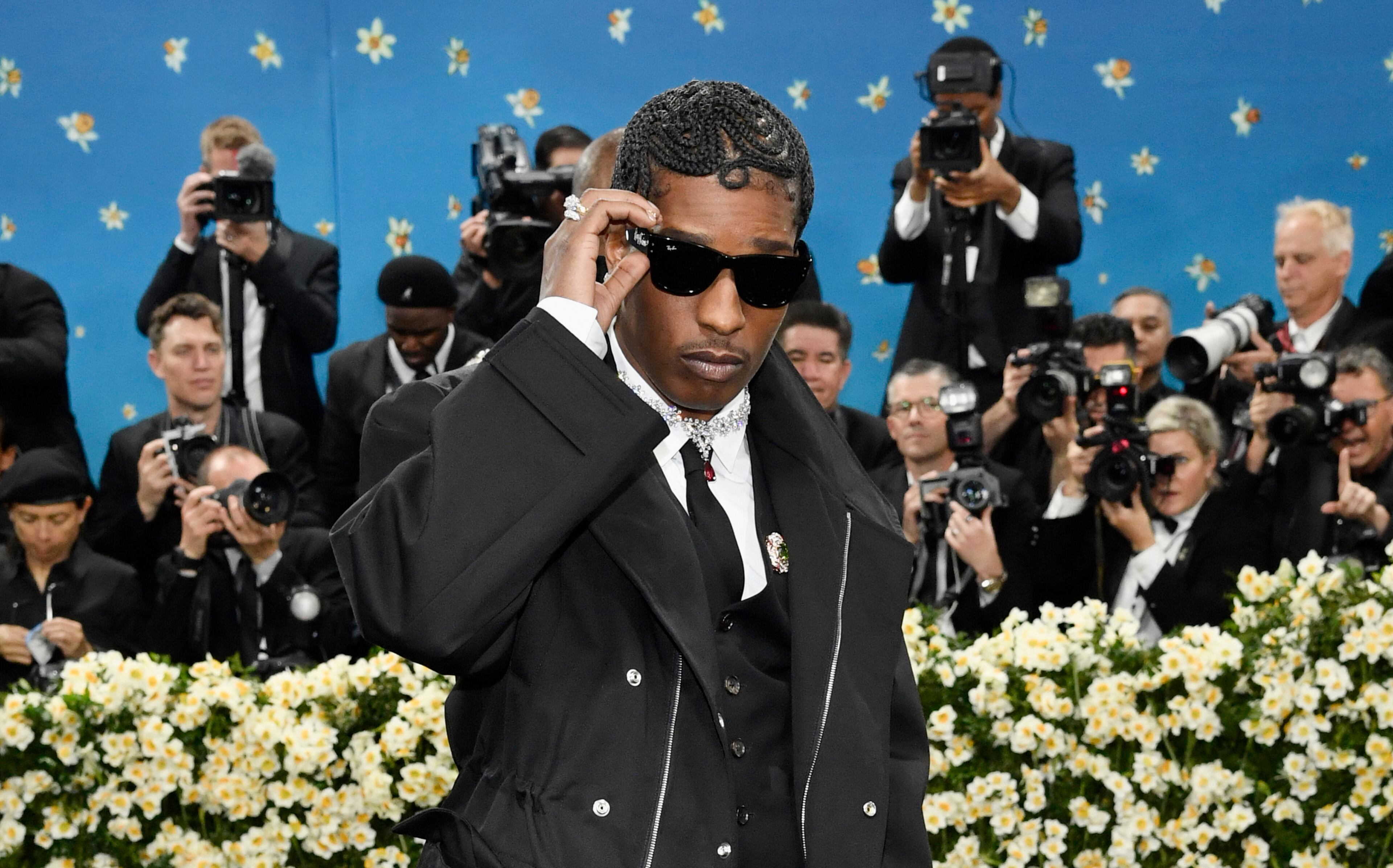A$AP Rocky attends The Metropolitan Museum of Art's Costume Institute benefit gala celebrating the opening of the "Superfine: Tailoring Black Style" exhibition on Monday, May 5, 2025, in New York. (Photo by Evan Agostini/Invision/AP)