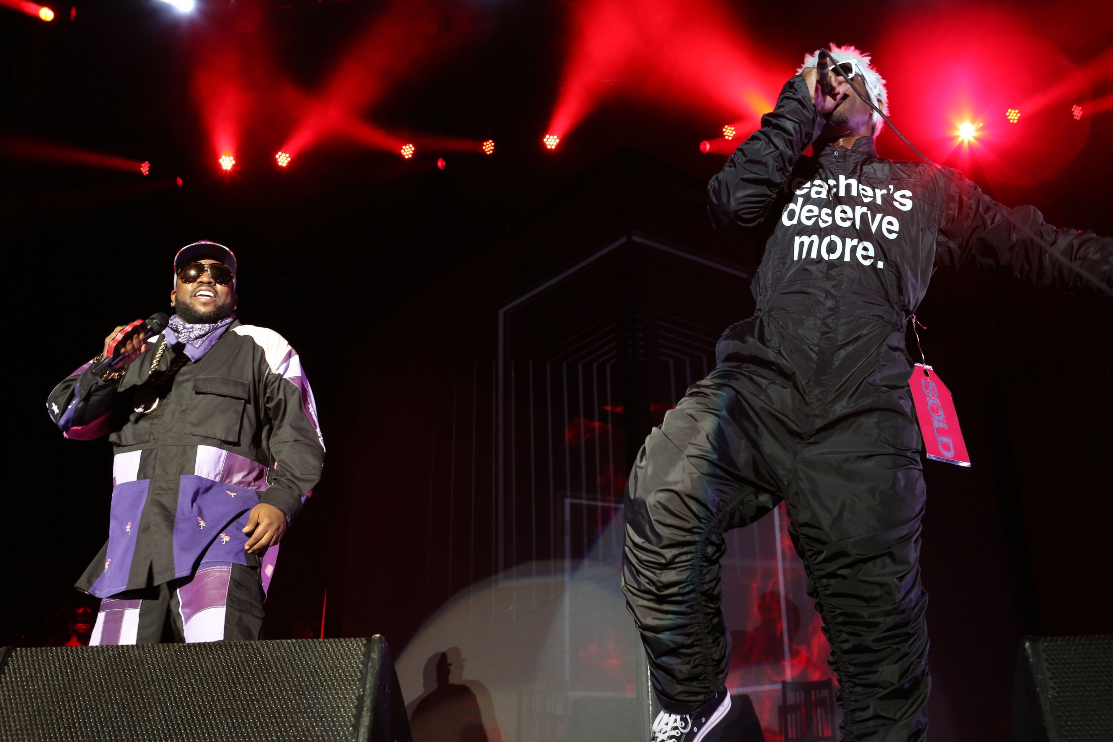 Outkast performs in Centennial Olympic Park in 2014. (Robb D. Cohen for the AJC)