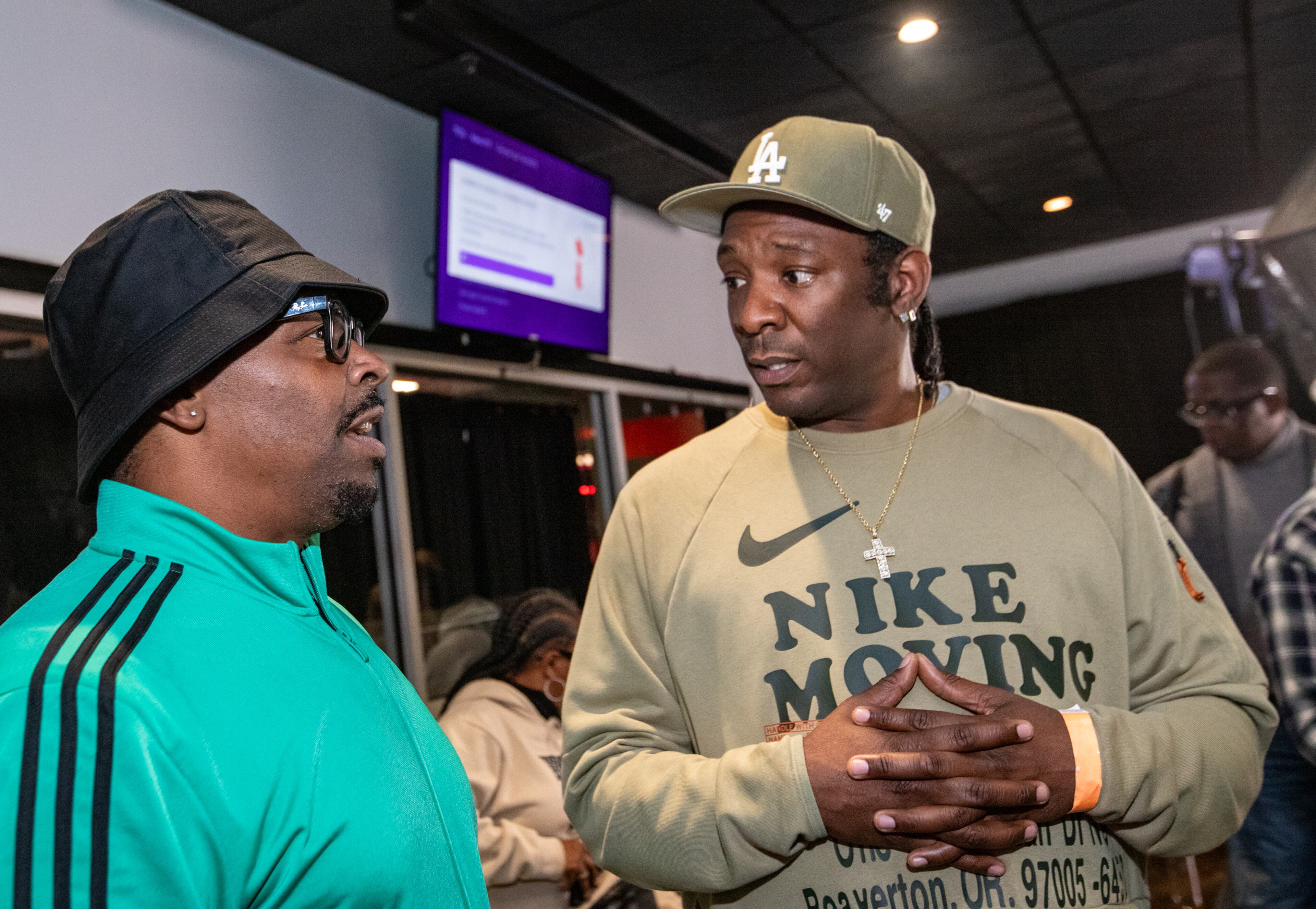 Rapper Slimm Calhoun (right) released his debut album on Outkast’s record label. (Jenni Girtman for the AJC)