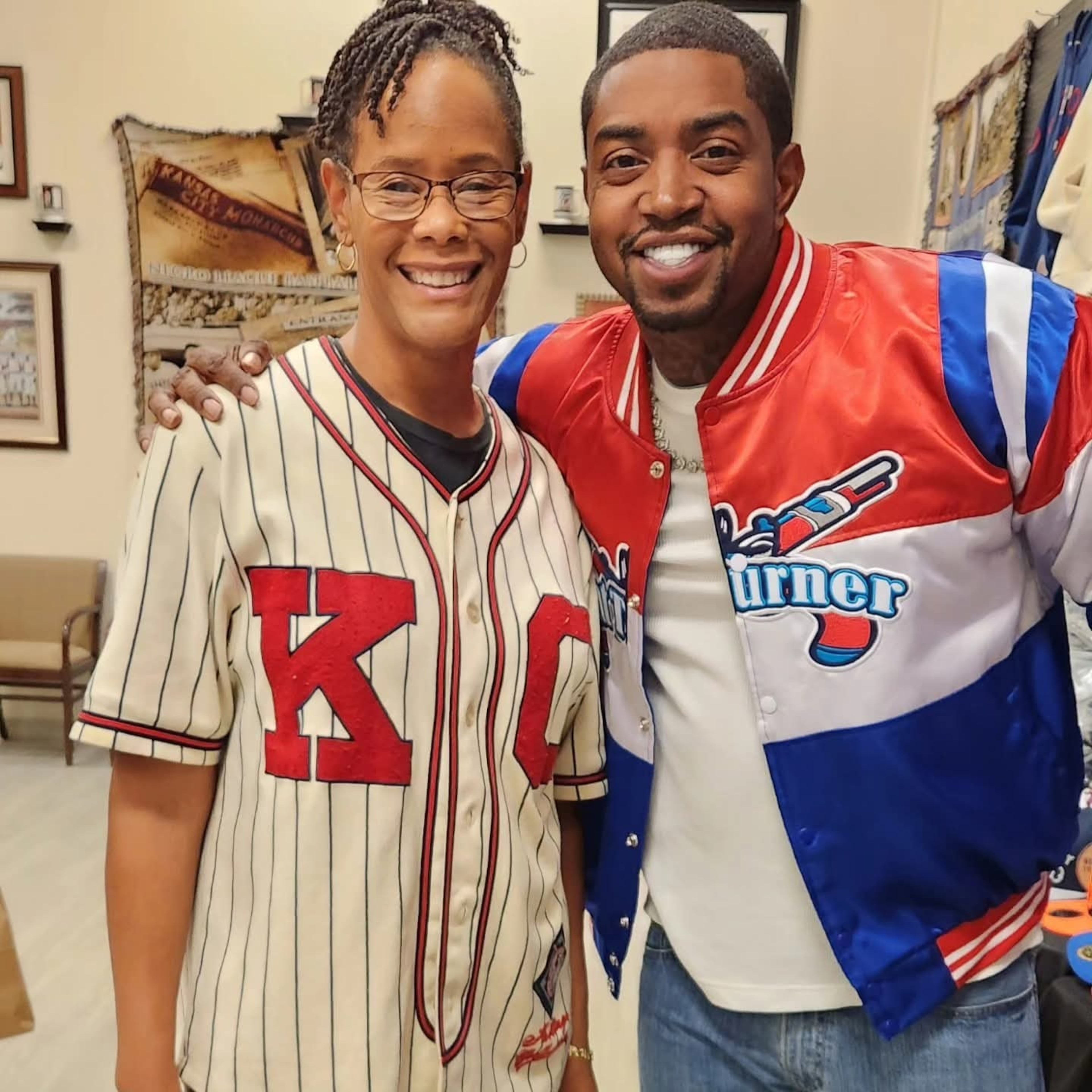 Kimberly Greene, the founder of BlackB4U at the New Black Wall Street, and Lil Scrappy from "Love & Hip Hop Atlanta" in her shop on Nov. 25 2023. (Courtesy)