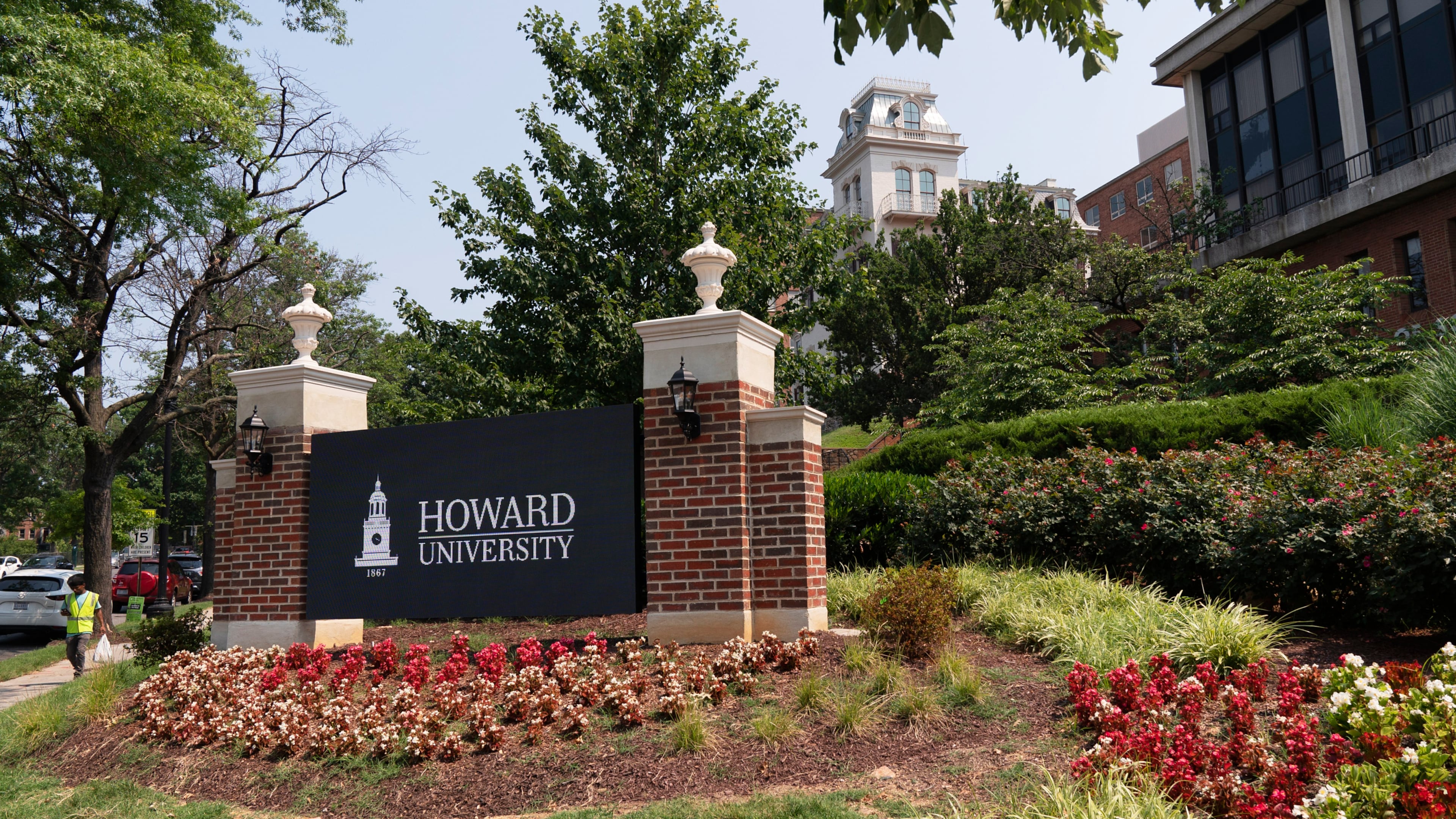 A sign welcomes people to the Howard University campus in Washington on July 6, 2021. (Jacquelyn Martin/AP)