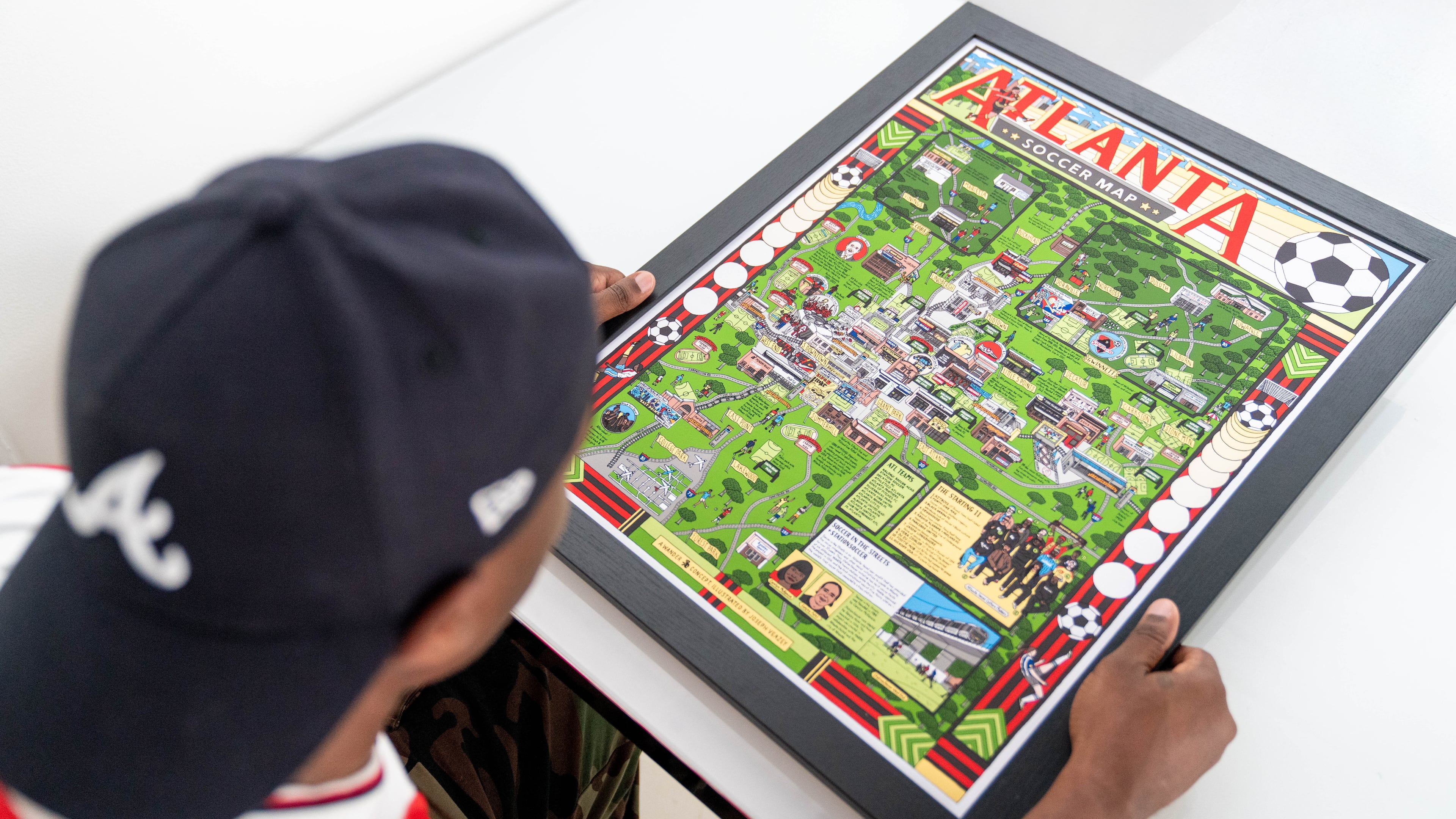 Artist Joseph Veazey, and the Wander creative collective worked together on the Atlanta Soccer Map. (Courtesy Wander)