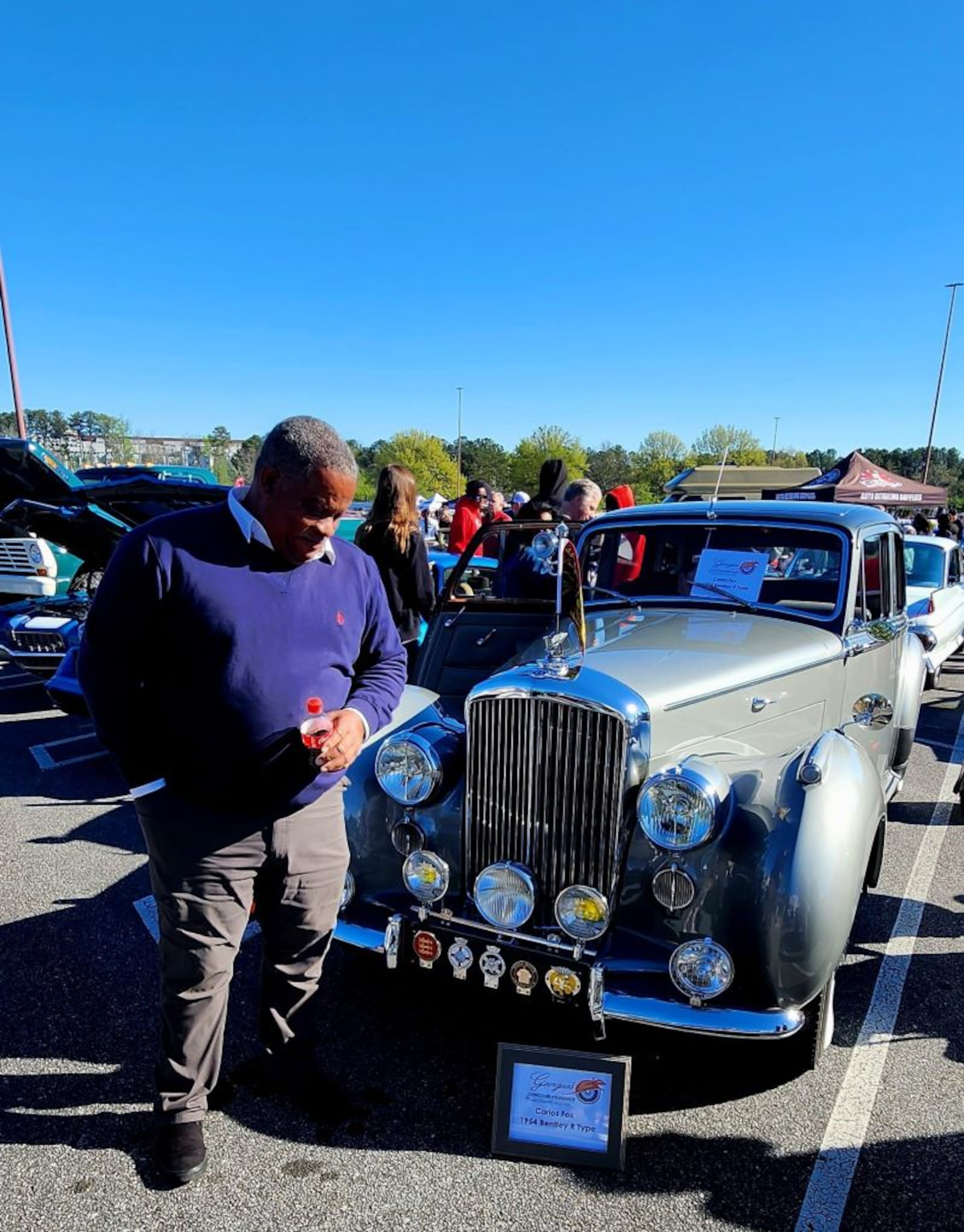 Atlanta Motoring Festival and Concours d'Elegance co-chairman Aaron Spaulding poses by a 1954 Bentley R Type. (Atlanta Motoring Festival)