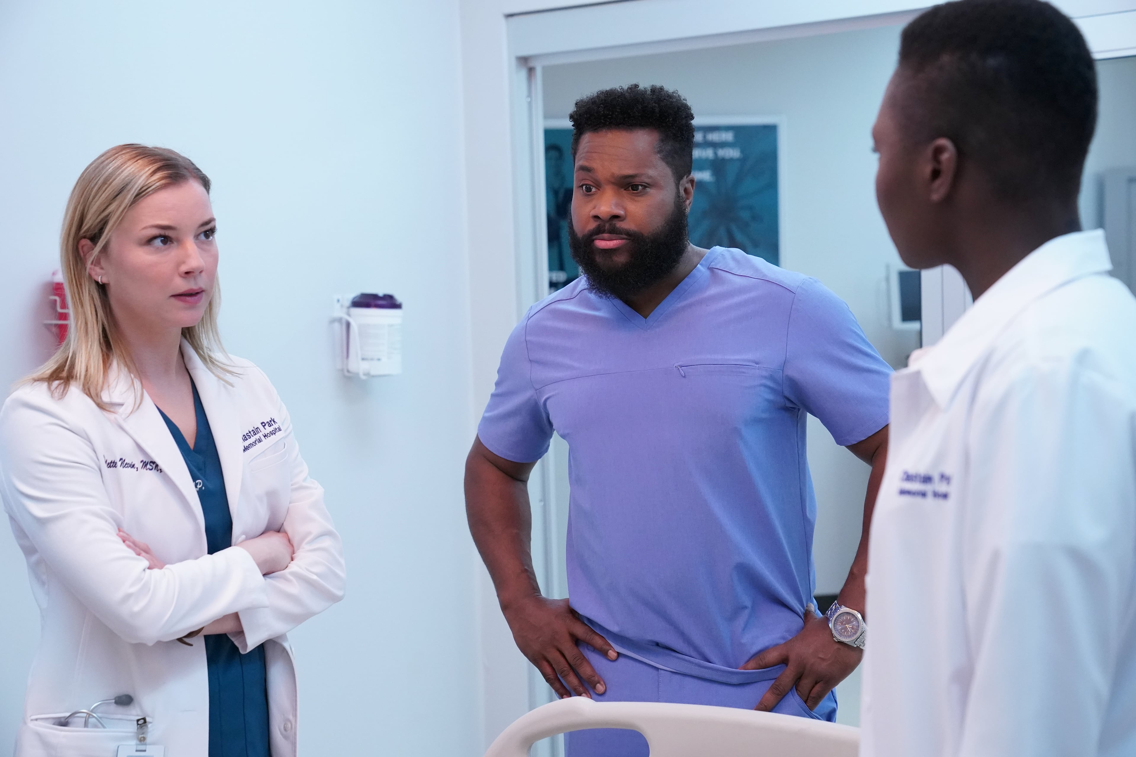 Malcolm-Jamal Warner (center) played Dr. AJ Austin on "The Resident" on Fox. (Guy D'Alema/Fox)