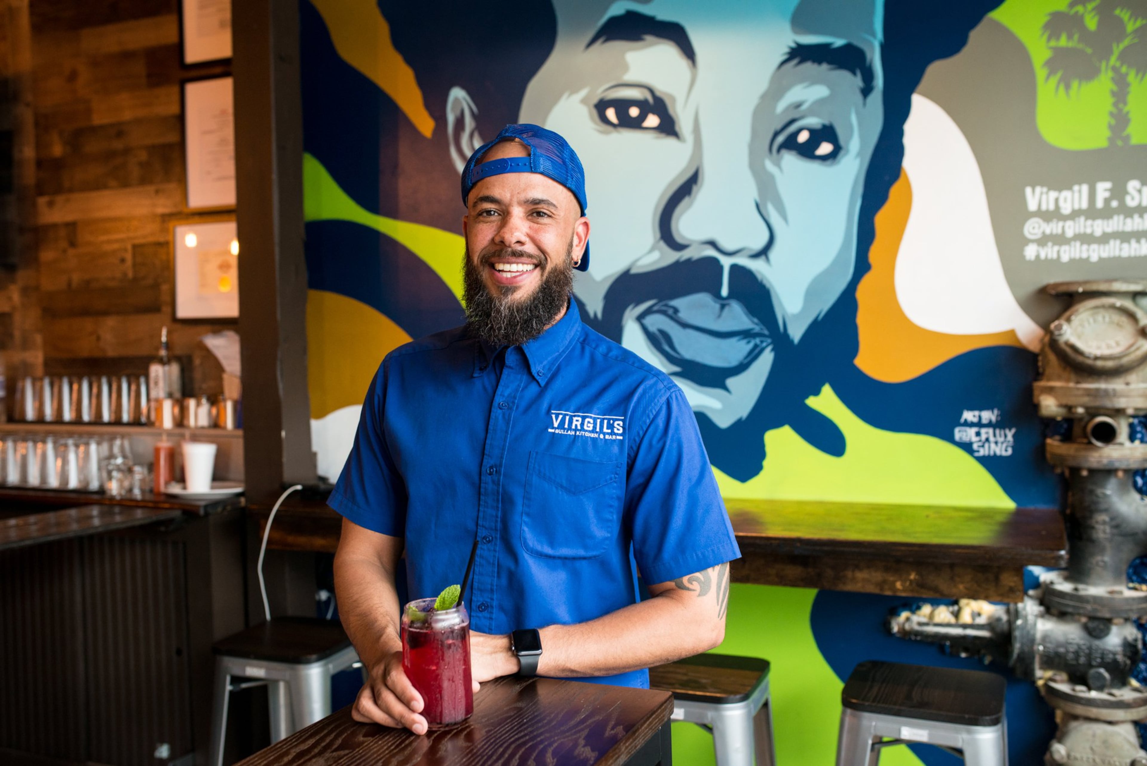 Gee Smalls, co-owner and chef at Virgil's Gullah Kitchen and Bar. (Courtesy of Mia Yakel)