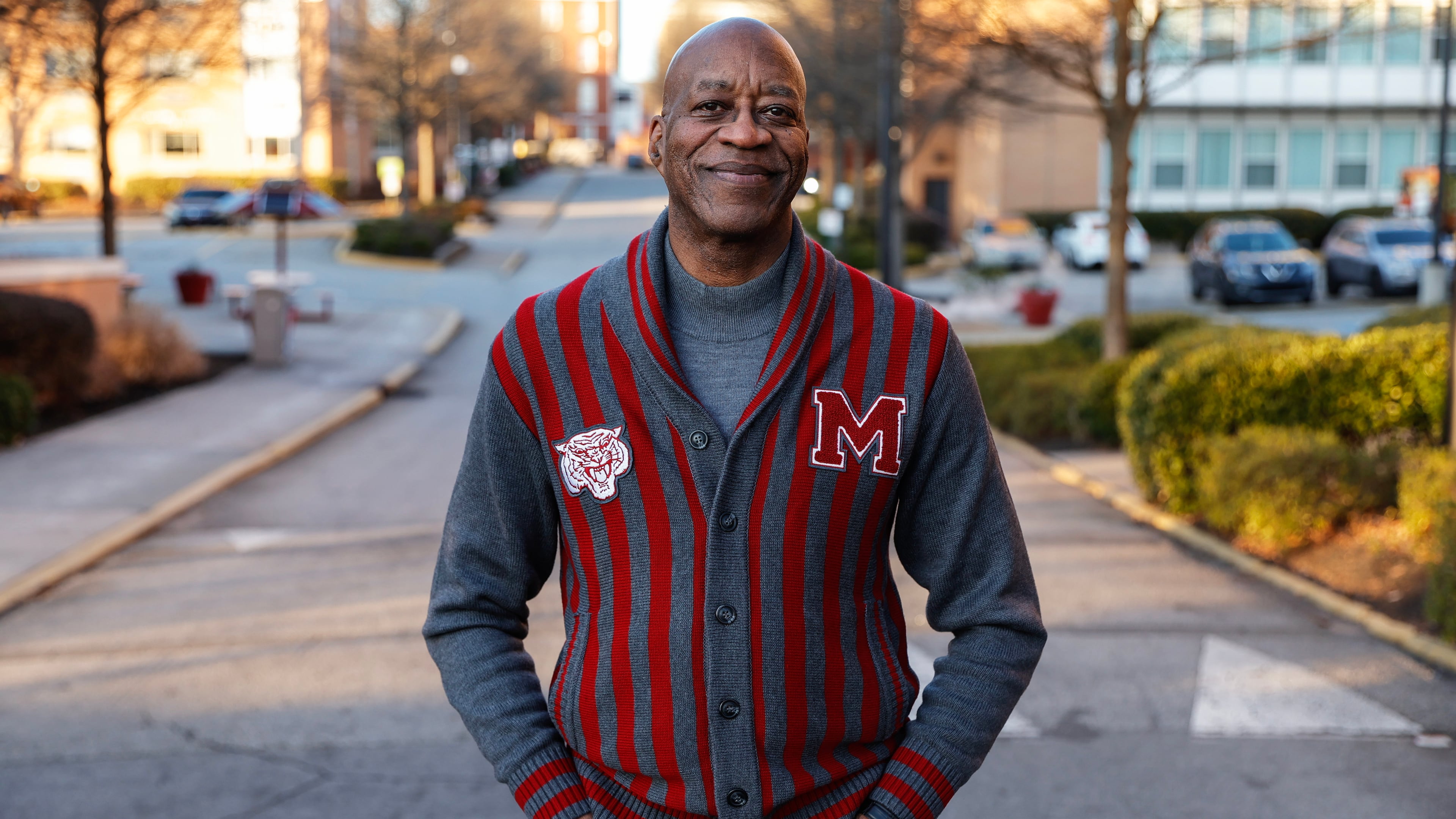 Olympian and Morehouse College alumnus Edwin Moses poses for a portrait at Morehouse College on Wednesday, Jan. 17, 2024. (Natrice Miller/AJC)