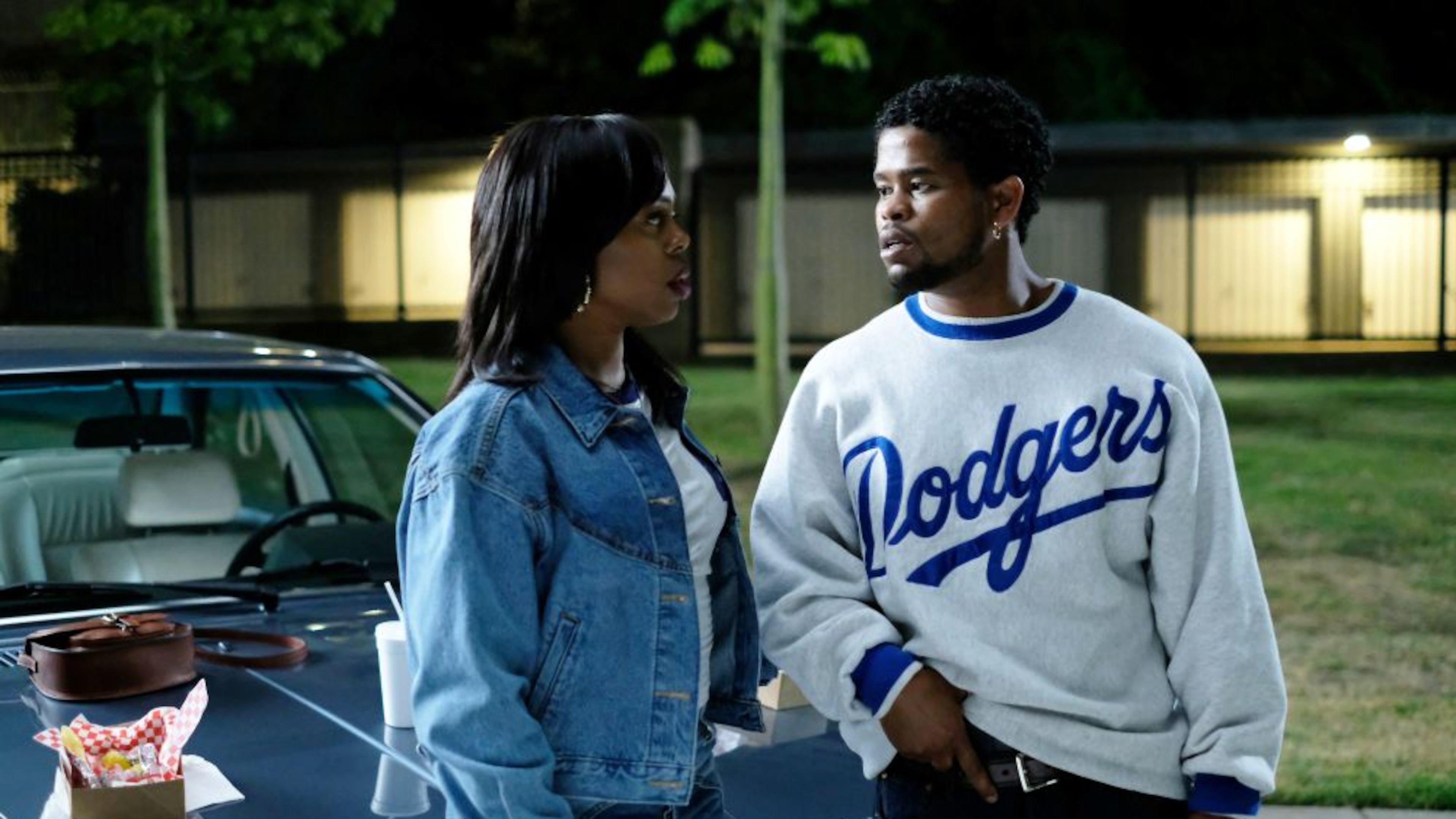 Stone Mountain native Gail Bean (left) as Wanda Bell and College Park native Isaiah John as Leon Simmons on FX's 'The Drop: A Snowfall Saga" on Season 1, Episode 1 - 'Click Pop', which aired Tuesday, Sept. 8, 2026 (Courtesy of Ray Mickshaw/FX).