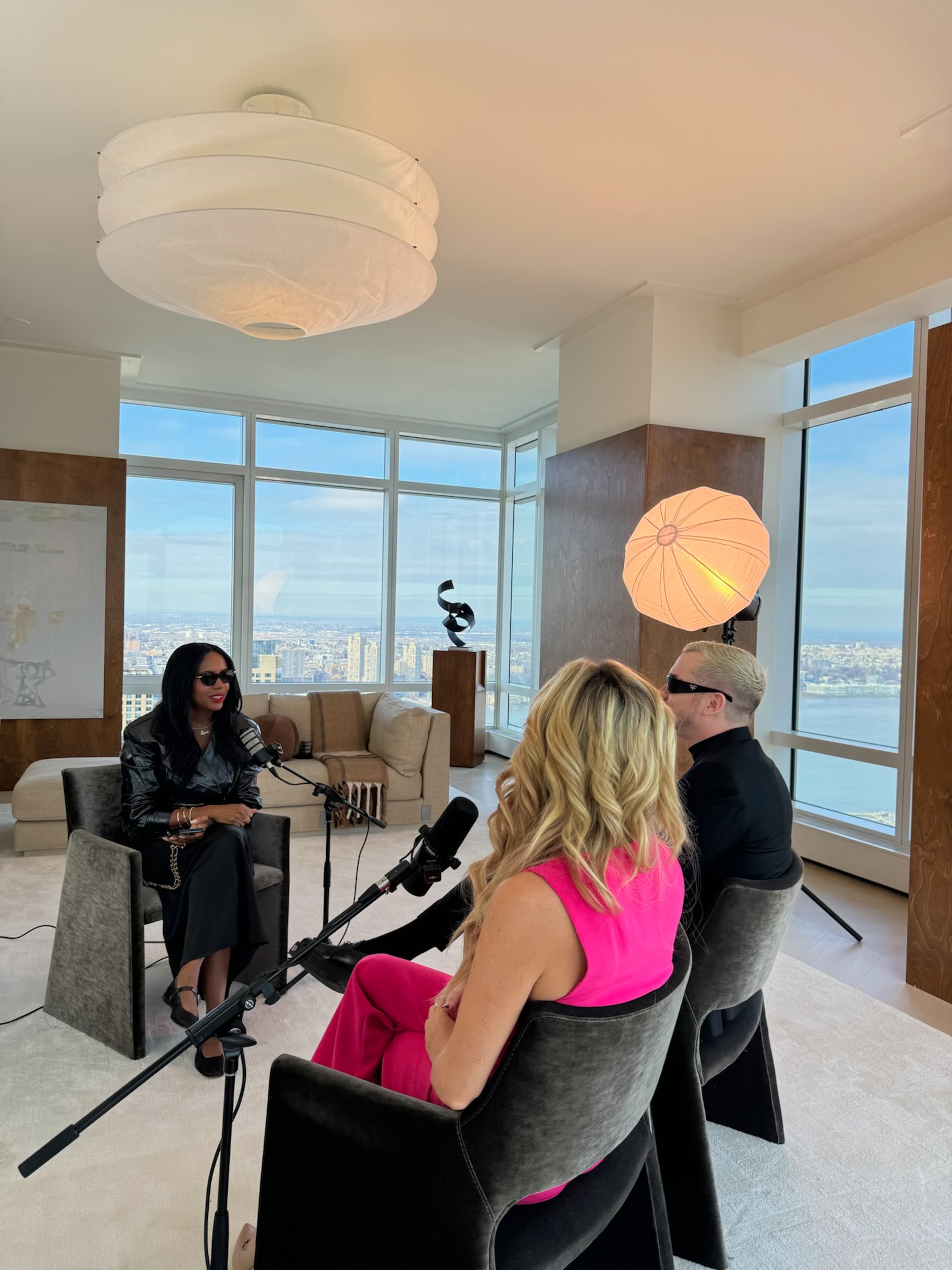 Behind the scenes of the "Short & Sweet With Tricia Lee" podcast. (Courtesy of Tricia Lee)