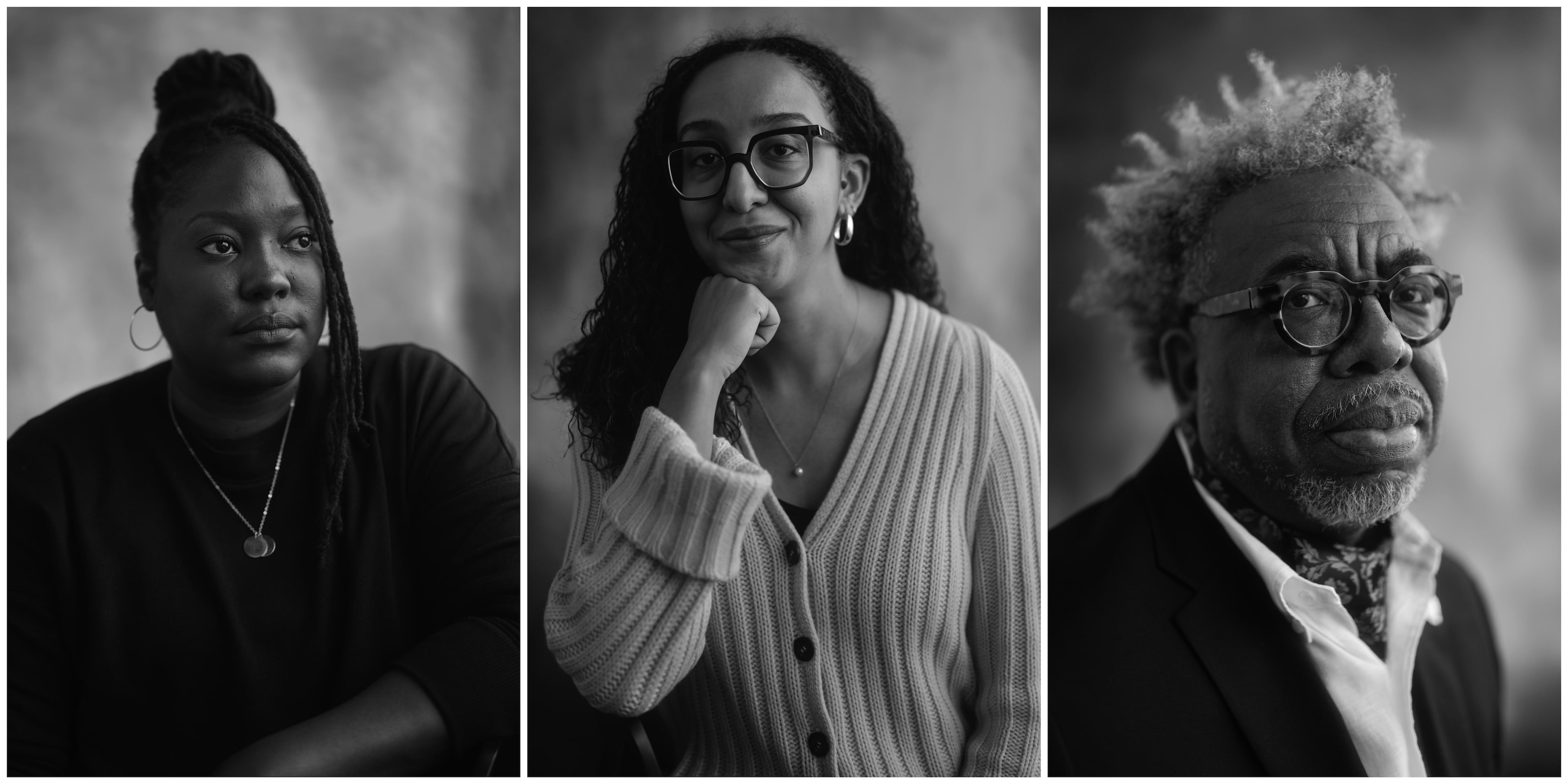 (AJC journalists Natrice Miller (from left), Mirtha Donastorg and Ernie Suggs recreated W.E.B. Du Bois' exhibit from 1900. (Natrice Miller/AJC)