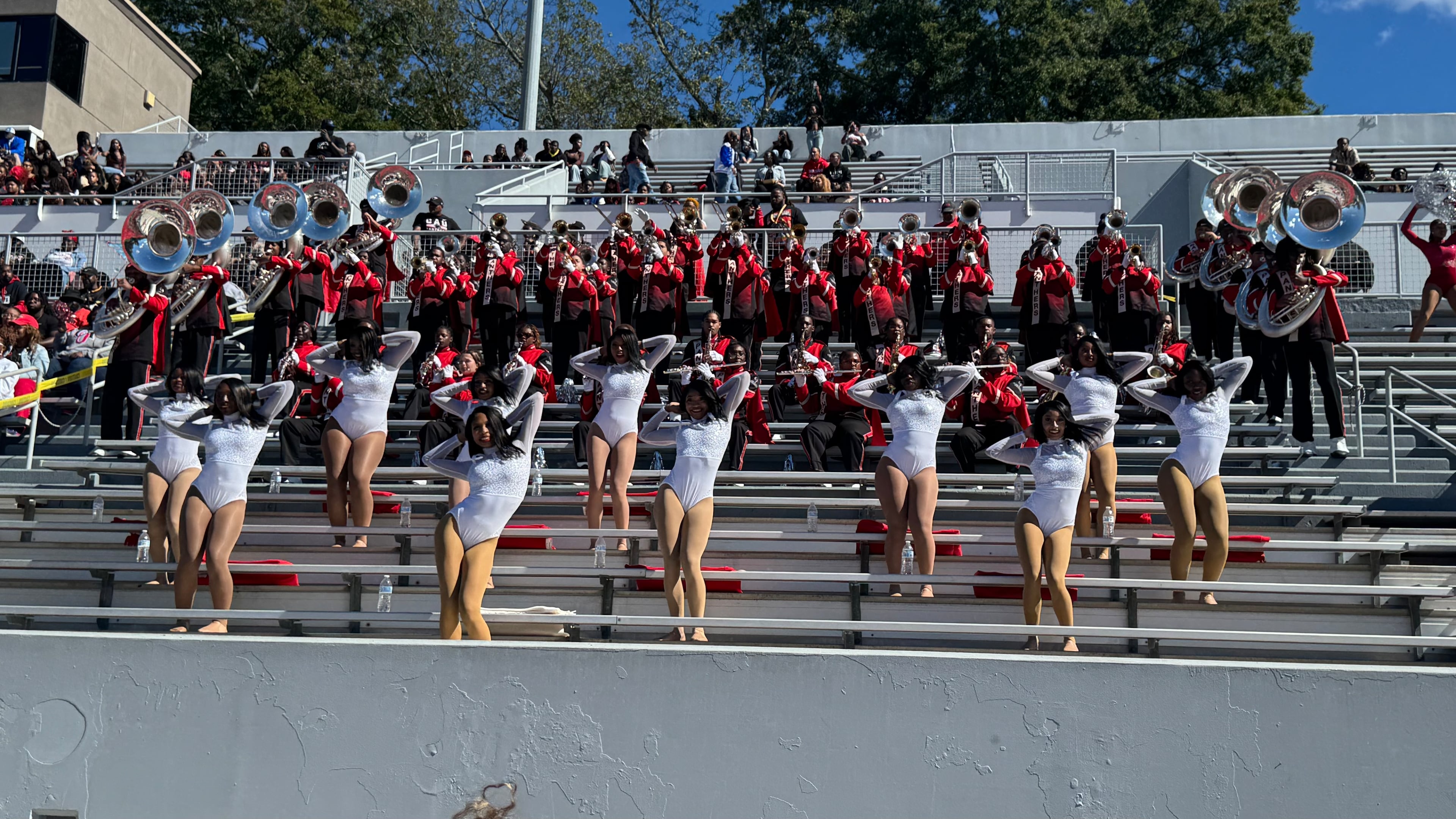 The Mighty Marching Panthers and the Essence Dance Line at CAU Panther Stadium for Clark Atlanta University Homecoming football game against Allen University on Oct. 17, 2026. (Brooke Leigh Howard/AJC)