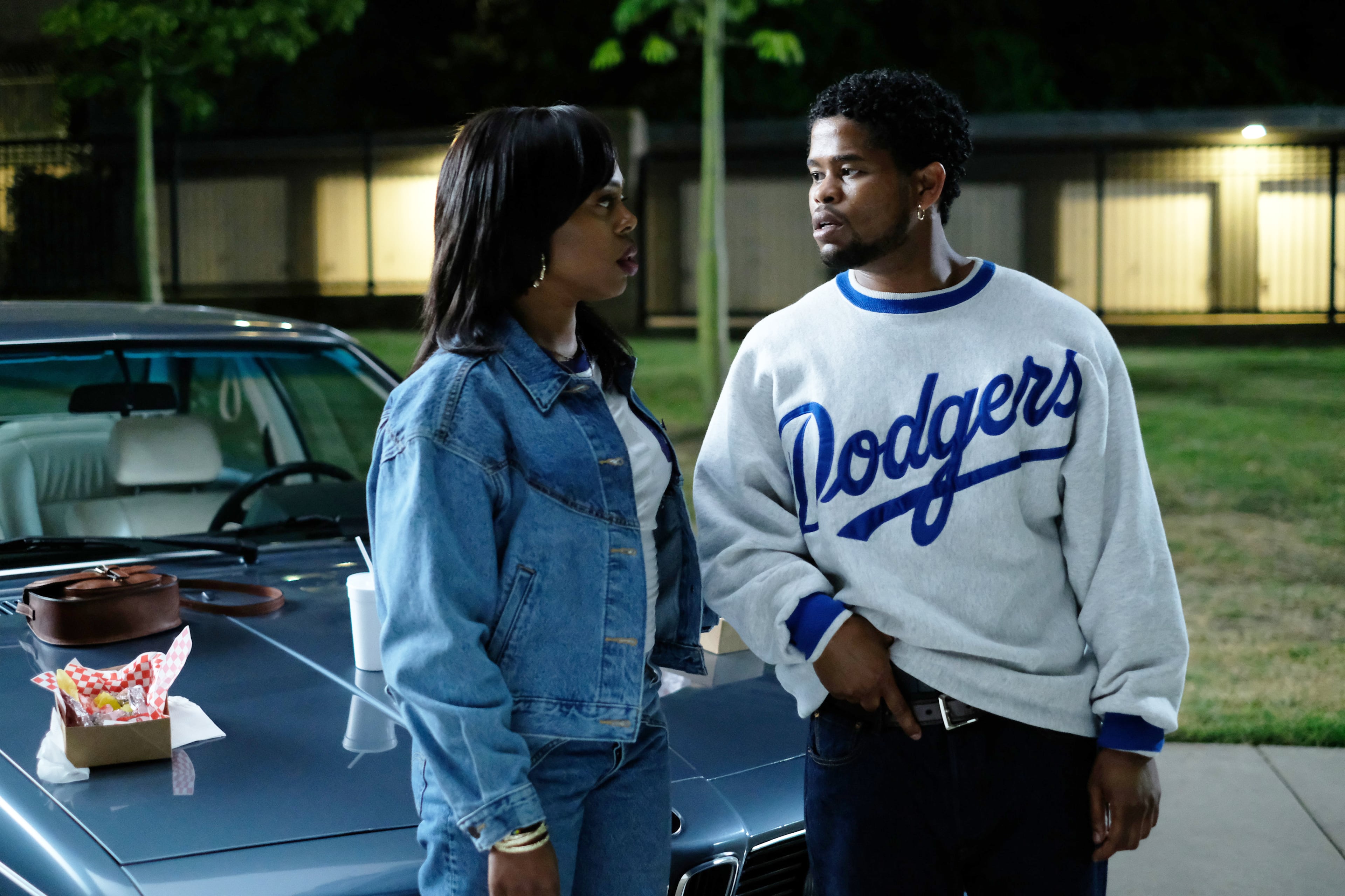 Gail Bean as Wanda Bell (left) with Isaiah John as Leon Simmons. (Ray Mickshaw/Courtesy of FX)
