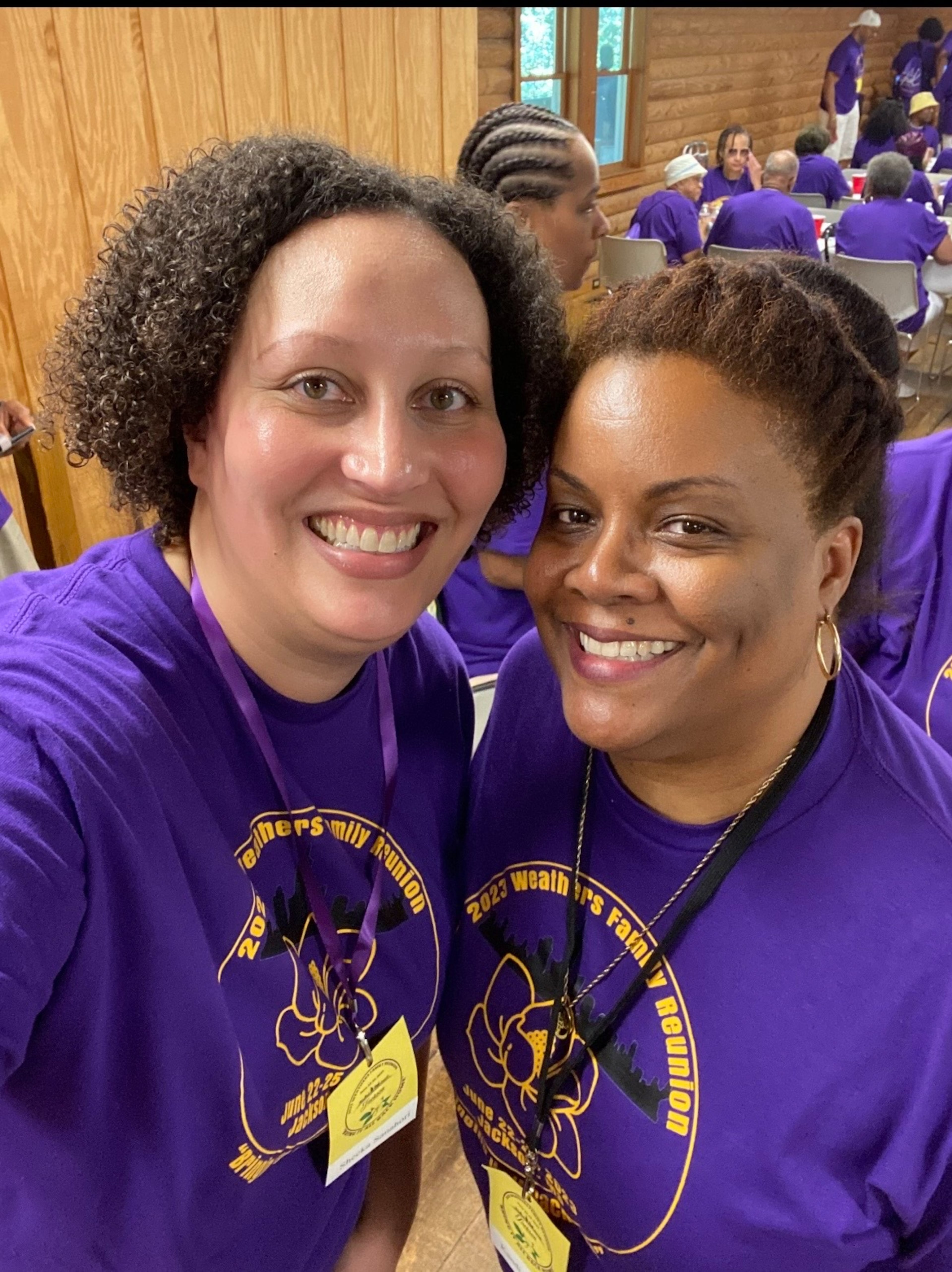 Sheeka Sanahori and her new-found cousin Angela Weathers met for the first time at the 2024 Weathers family reunion. Both had been doing family research when they found each other. (Courtesy of Sheeka Sanahori)