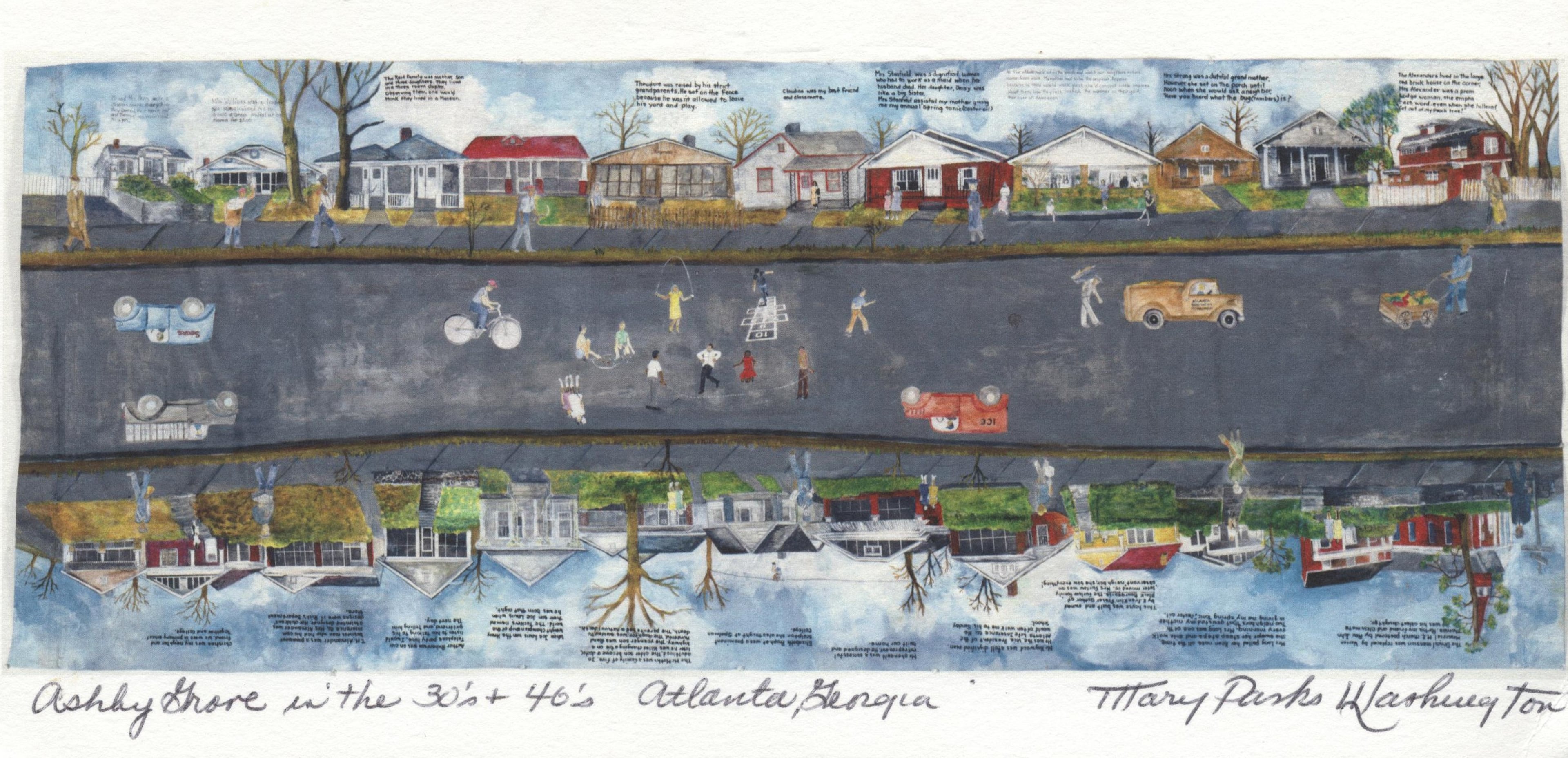 Mary Parks Washington painted this mural currently housed at the Auburn Avenue Research Library. (Courtesy of Auburn Avenue Research Library).