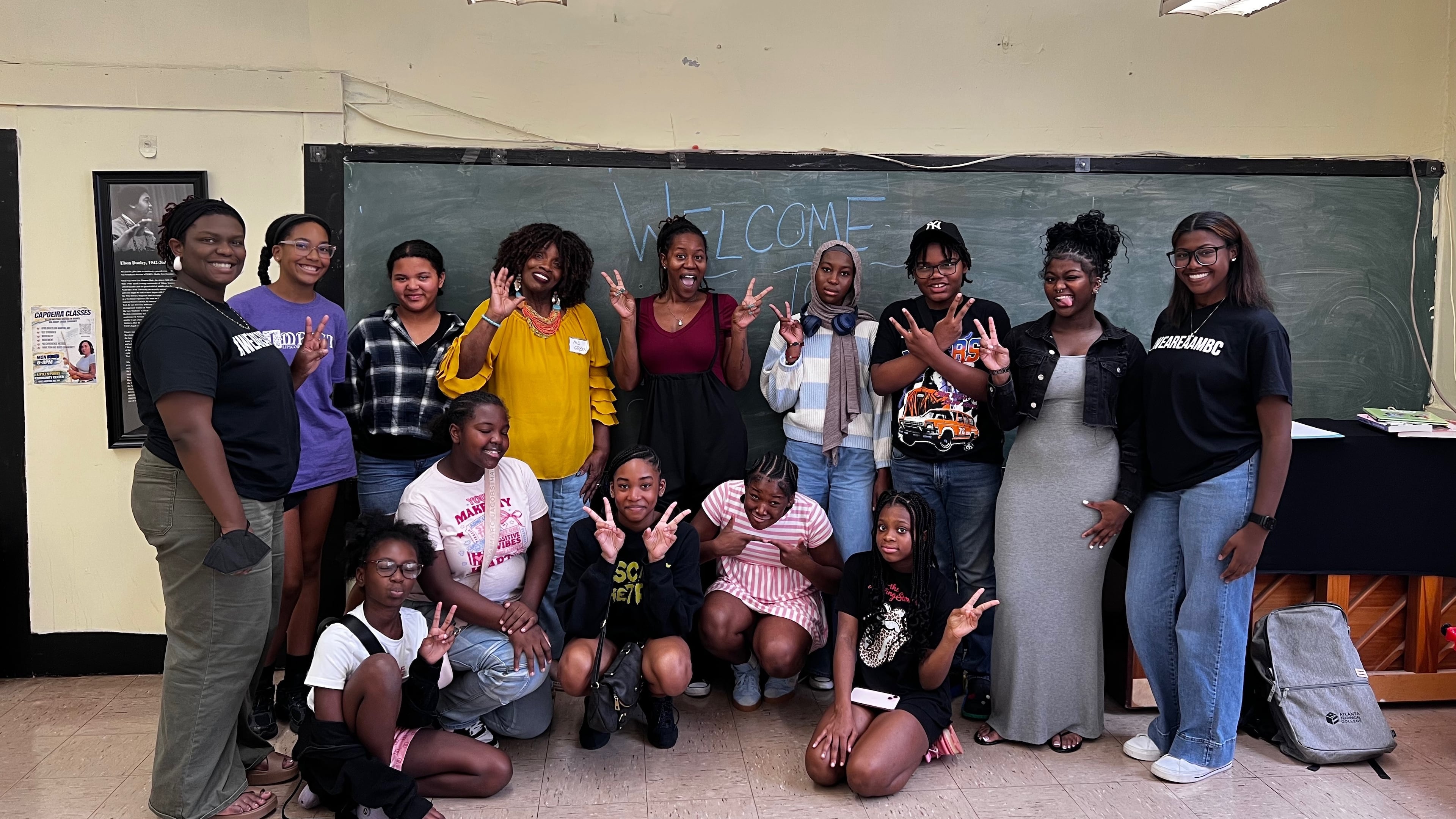 Students from Fulton County's Write Now program. Launched for children between the ages of 8-18, the program includes workshops, creative exercises and guest speaker sessions designed to improve writing skills while building confidence through self-expression.