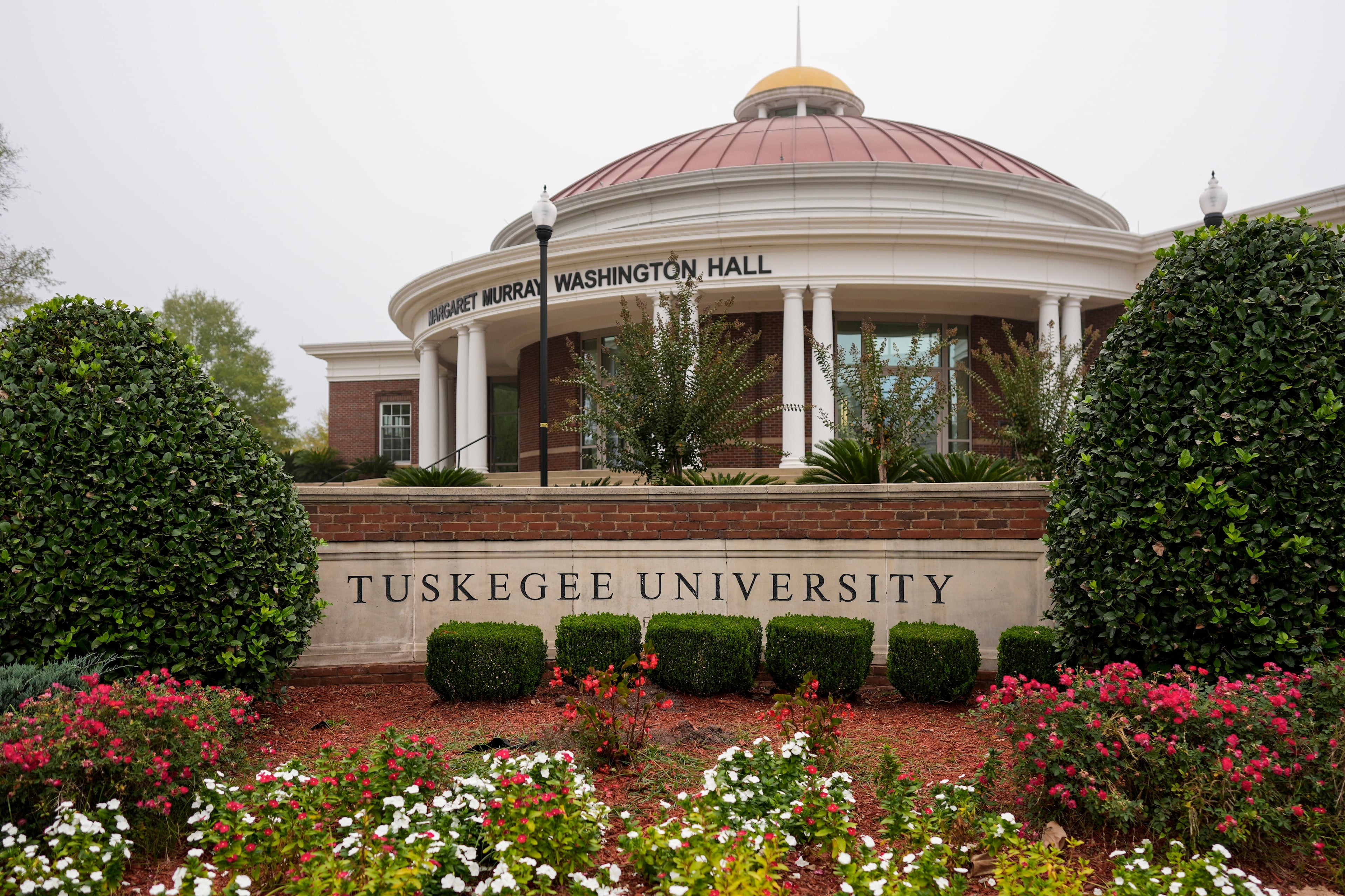 The entrance to Tuskegee University is seen, Monday, Nov. 11, 2024, in Tuskegee, Ala. (Mike Stewart/AP)