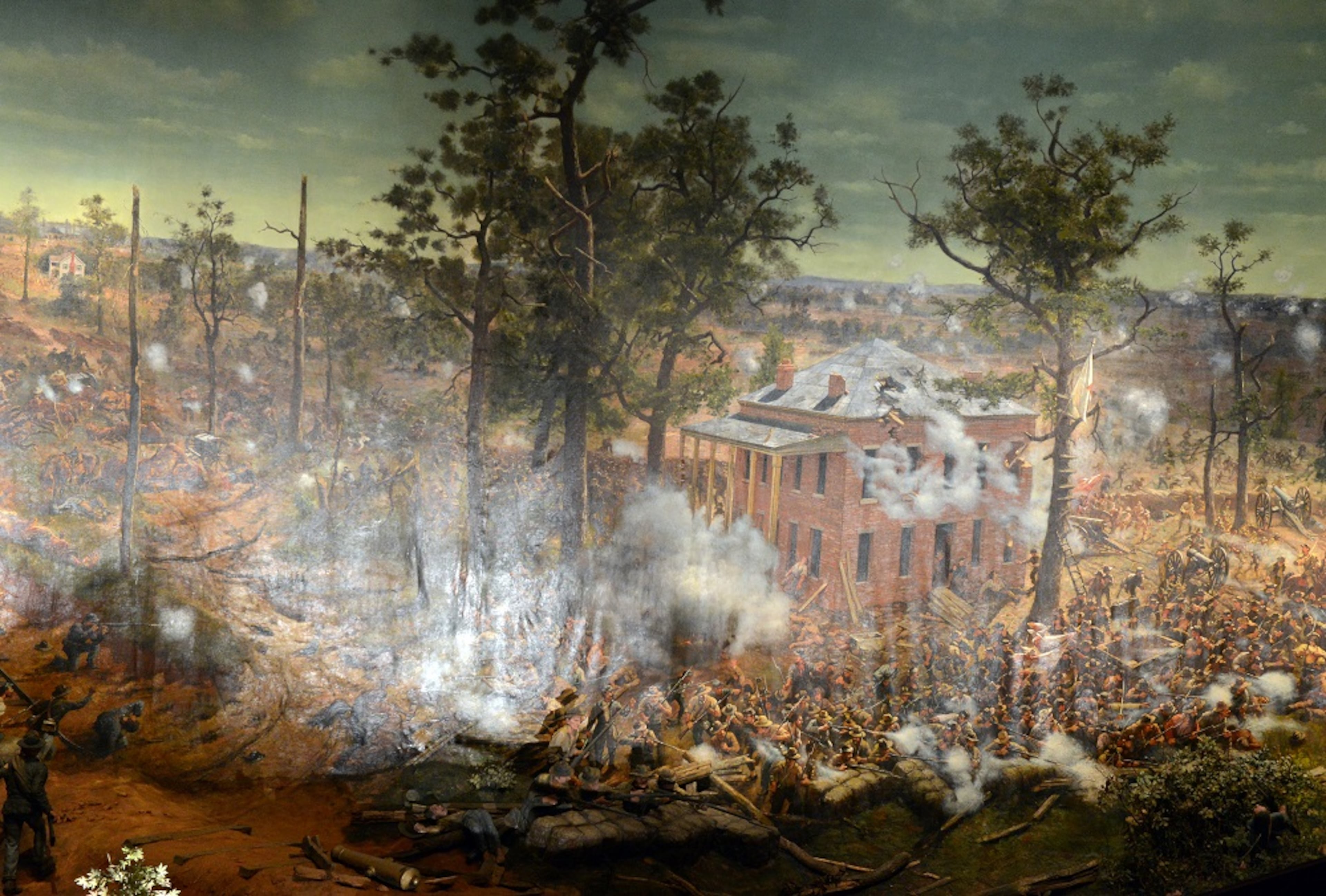 This painting of the The Battle of Atlanta measures 42 feet x 358 feet — and is still the largest oil painting in the world. It is housed in the Atlanta History Center. Kent D. Johnson/AJC