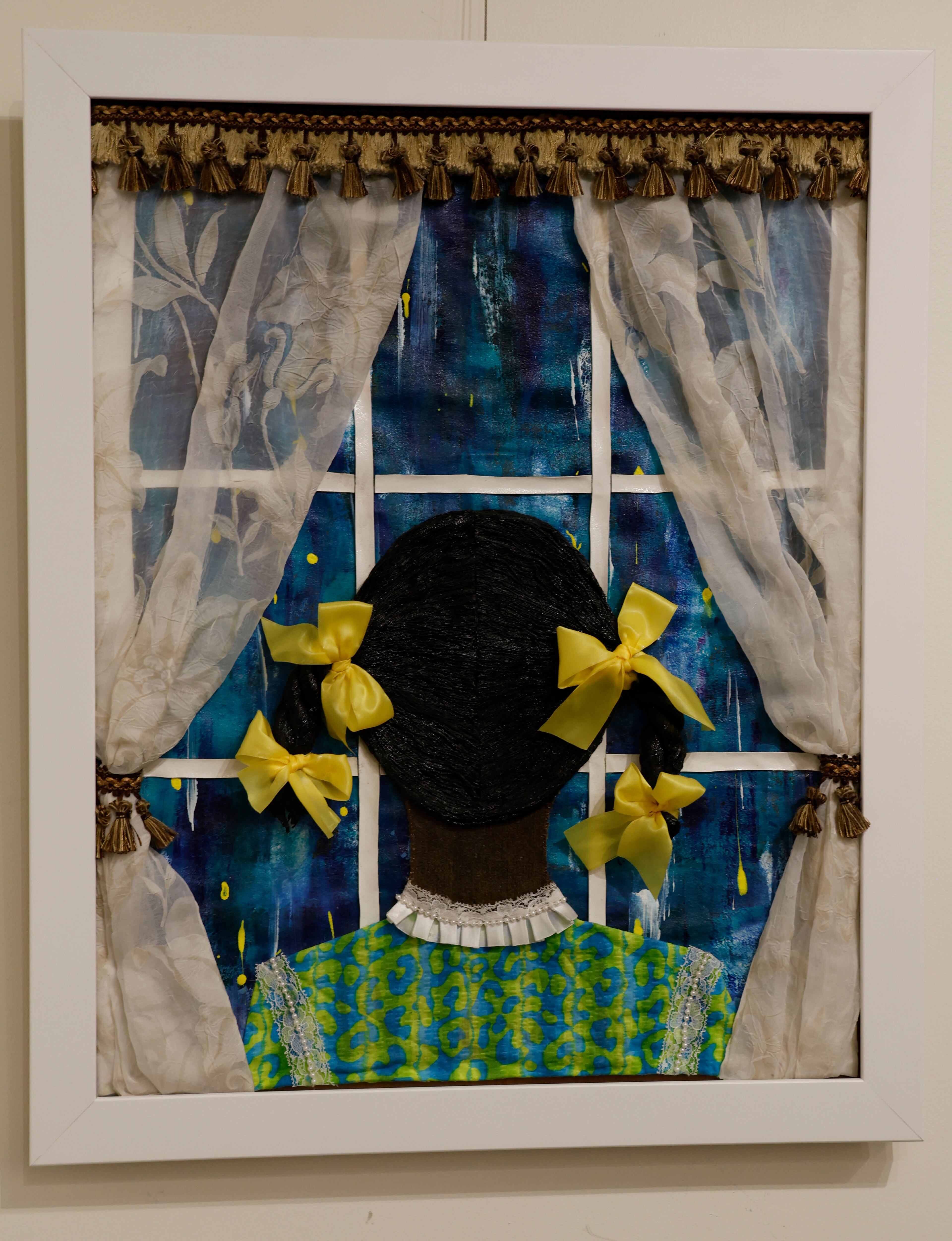 “Lil Country Girl, Big City Lights,” is part of J. Stacey Grayson opening art exhibition at the Fulton County Central Library. Saturday, November 8, 2025. (Akili-Casundria Ramsess, EyeAkili Media for the AJC)