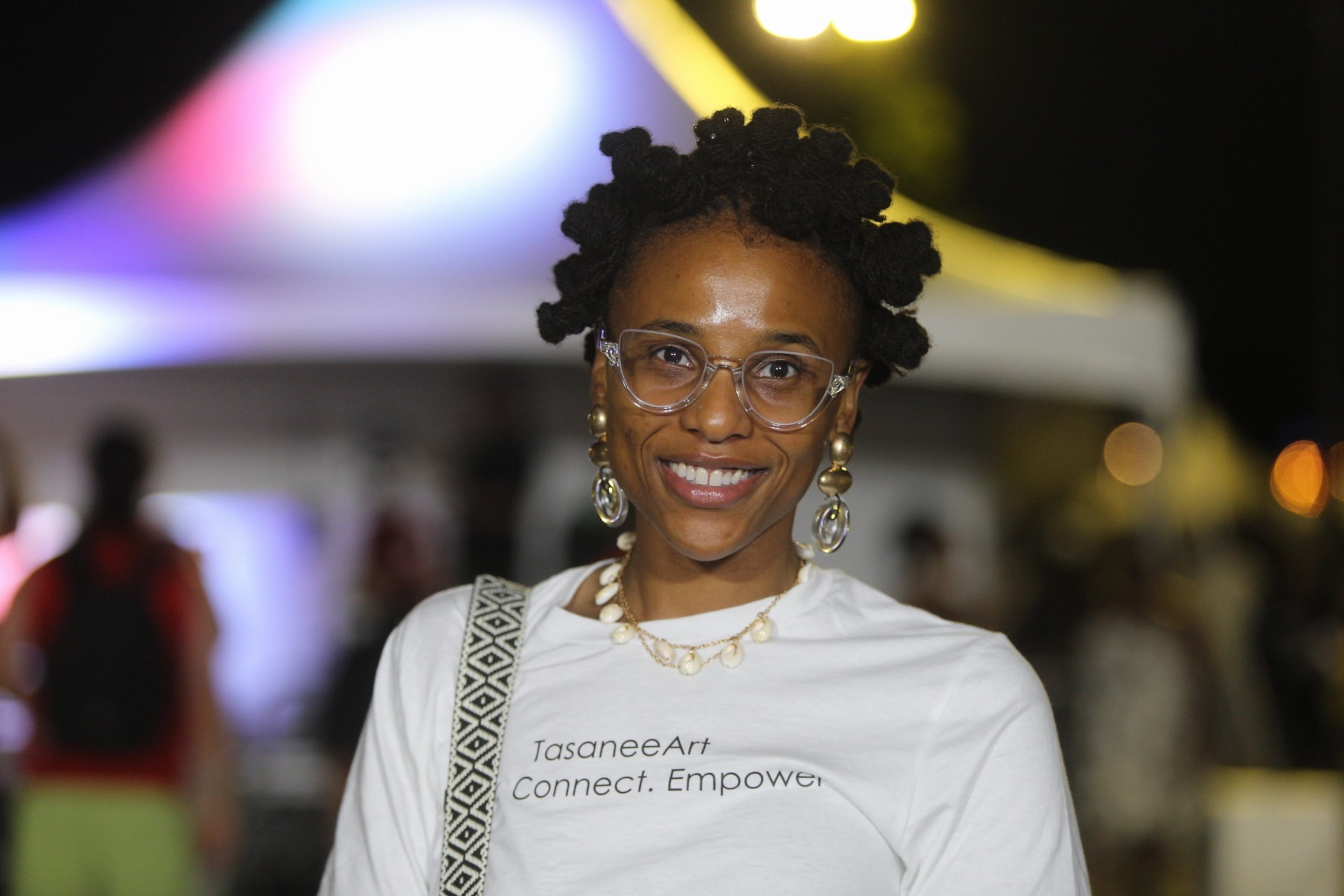 Tasanee Durrett of Orlando made the journey to Atlanta to attend Blavity Fest. She praised the event for creating a safe space to explore and elevate Black ideas and voices. (Zaire Breedlove/AJC)