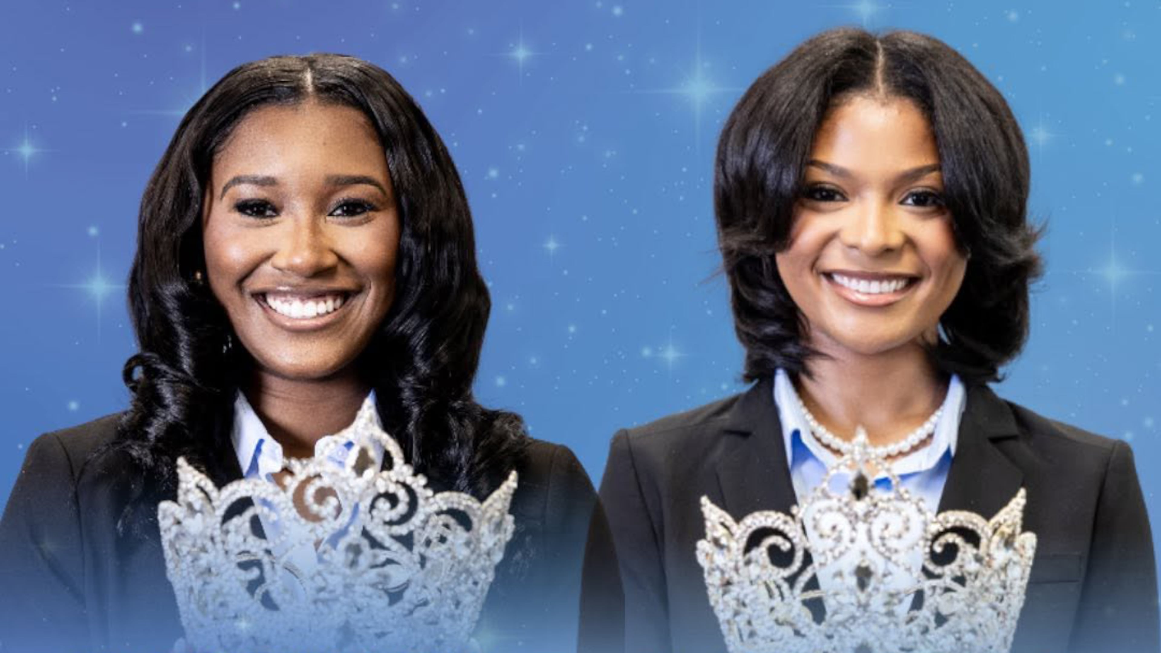Jillian Collier (left) and Kinsley Wilson, shown here in this composite photo made by Spelman College, were crowned co-Miss Spelman College in April. Wilson has decided to step down from the position. (Spelman College Facebook page)