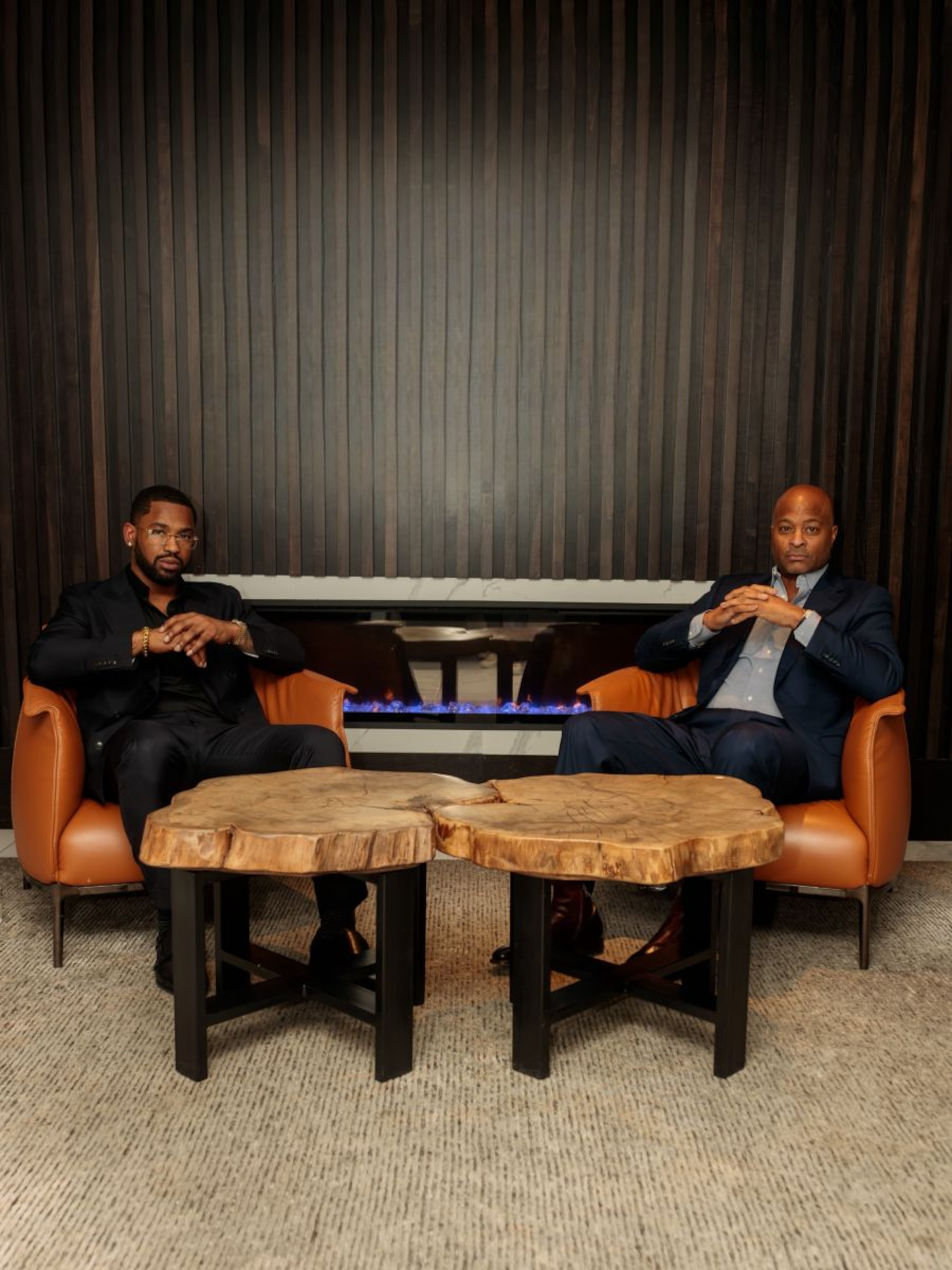 Entertainment attorneys John Rose (l.) and Leron Rogers (r.) are partners at Fox Rothschild, a corporate law firm with 30 offices nationwide. Rose and Rogers came to Fox Rothschild from Lewis Brisbois Bisgaard and Smith law firm in 2020 to organize the Atlanta office's entertainment and sports law practice. (Courtesy of Brandon McClung).