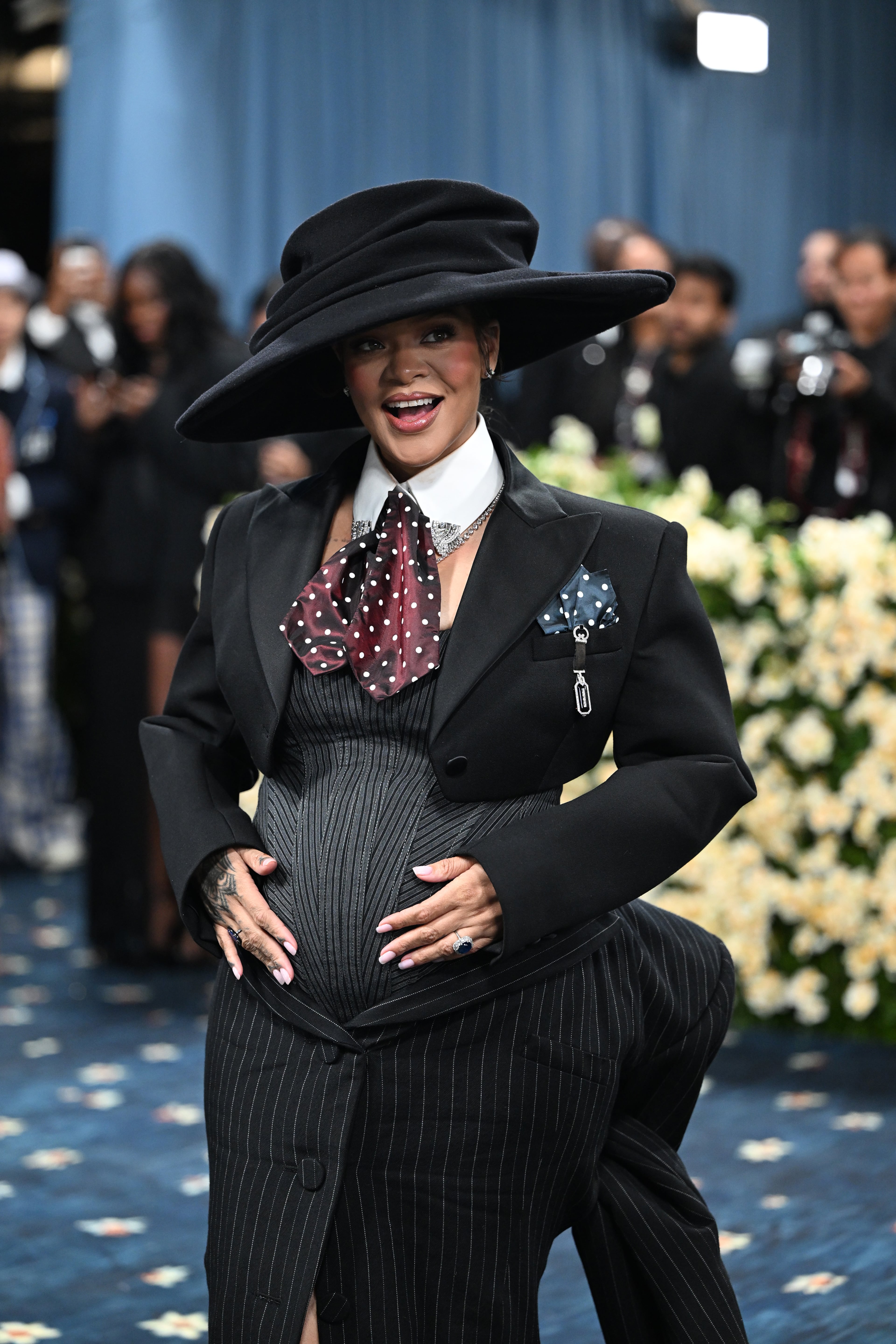 Rihanna at the Metropolitan Museum of Art's Costume Institute benefit gala in New York, May 5, 2025. (Nina Westervelt/The New York Times)