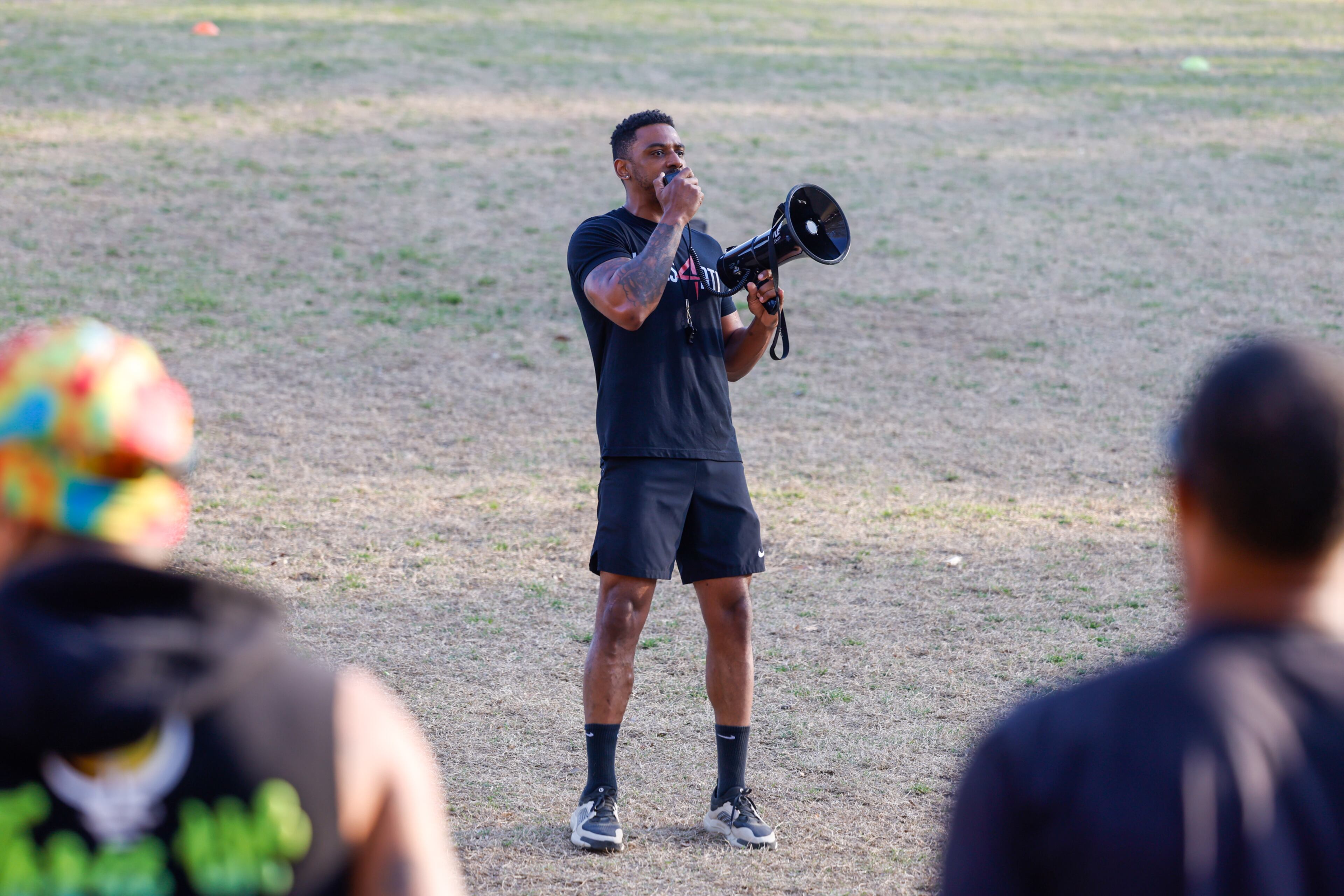 Alvin Bailey leads the Hills4ATL fitness group exercise event at Piedmont Park in Atlanta on Wednesday, March 25, 2026. (Arvin Temkar/AJC)