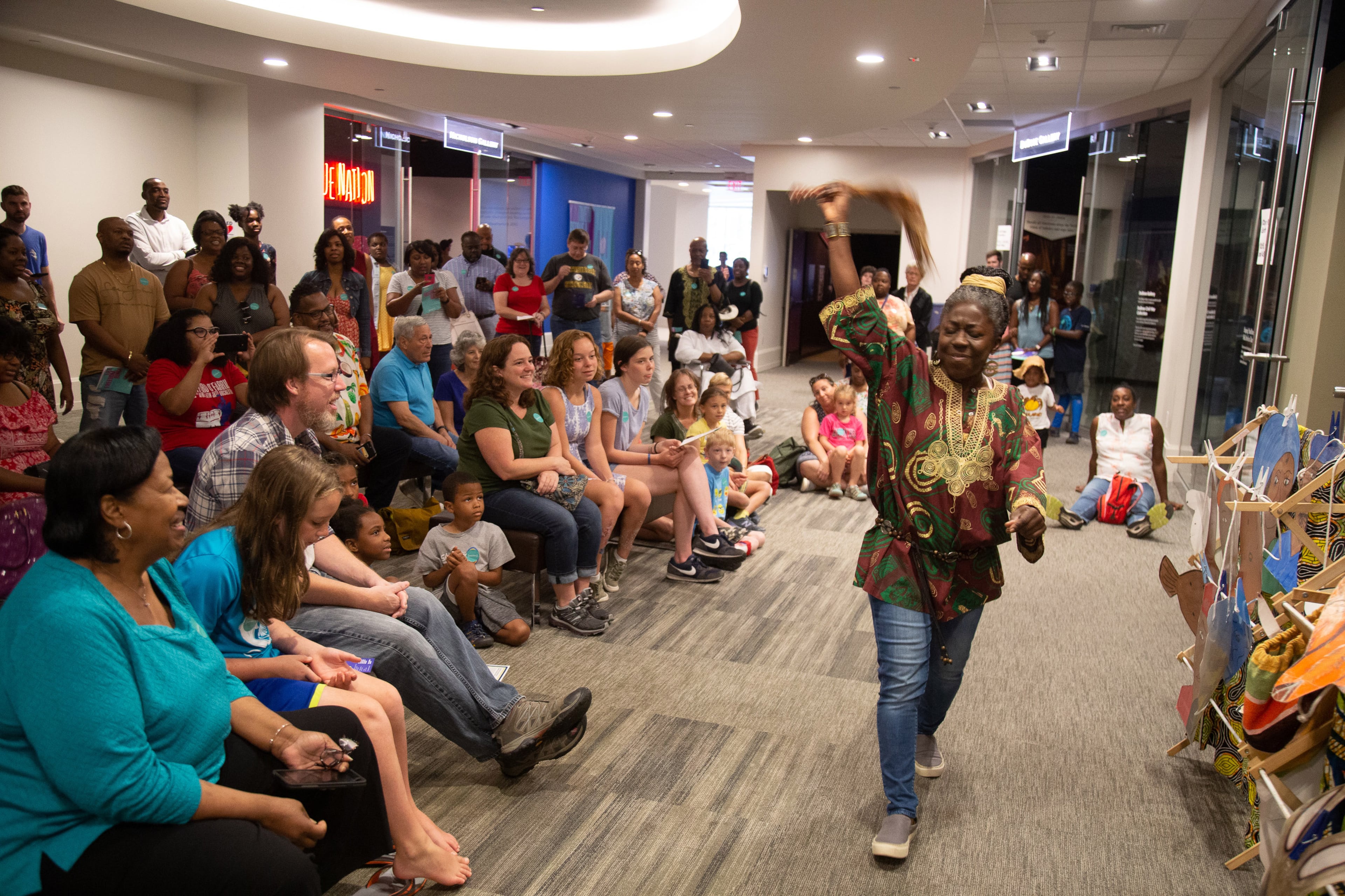 Mama Koku shares stories with the crowd during the Juneteenth weekend at the Atlanta History Center on Sunday June 16, 2019. (Steve SChaeffer/Special to the AJC)