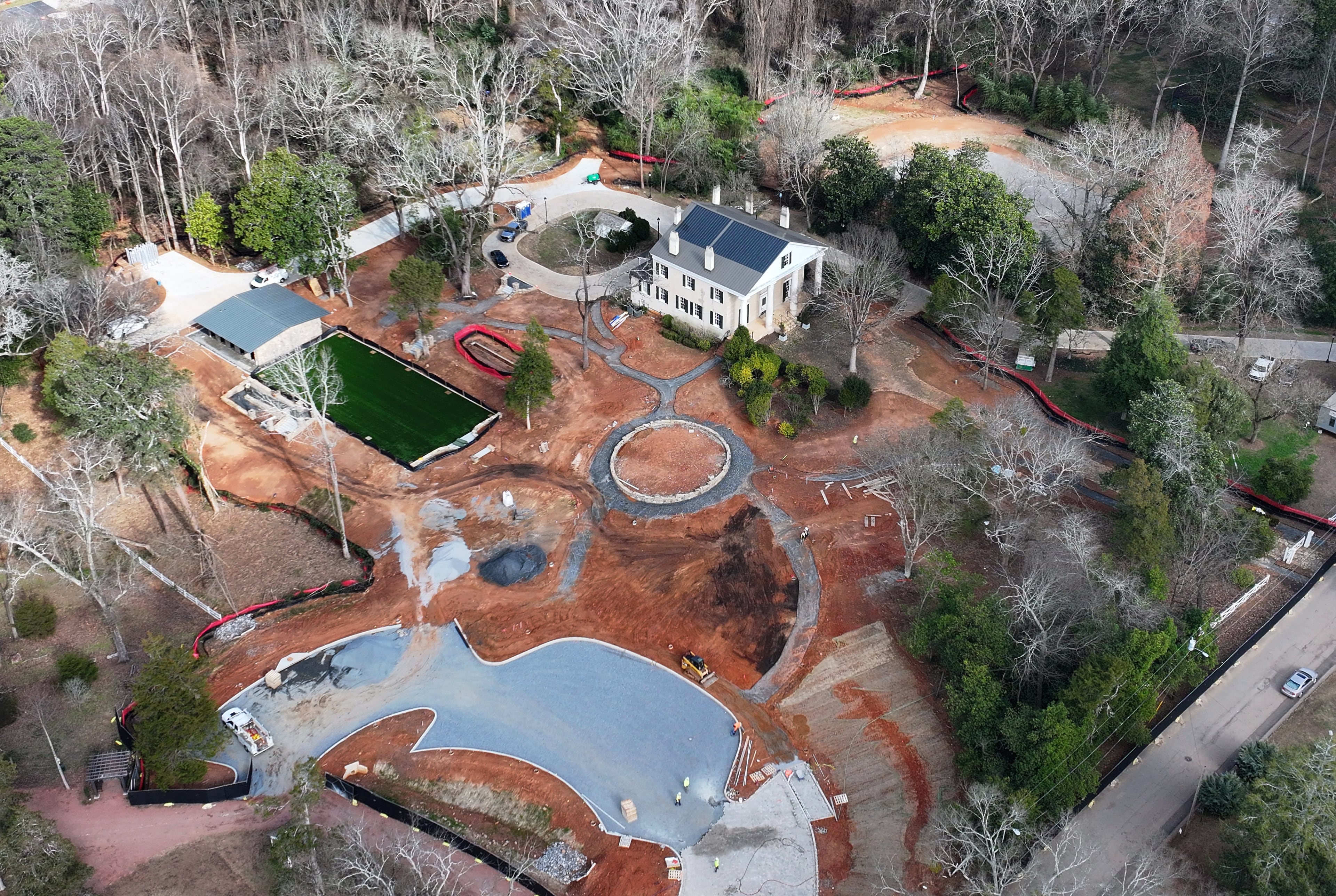 Photo shows renovation site of Mimosa Hall and Gardens, Wednesday, Jan. 14, 2026, in Roswell. (Hyosub Shin/AJC)