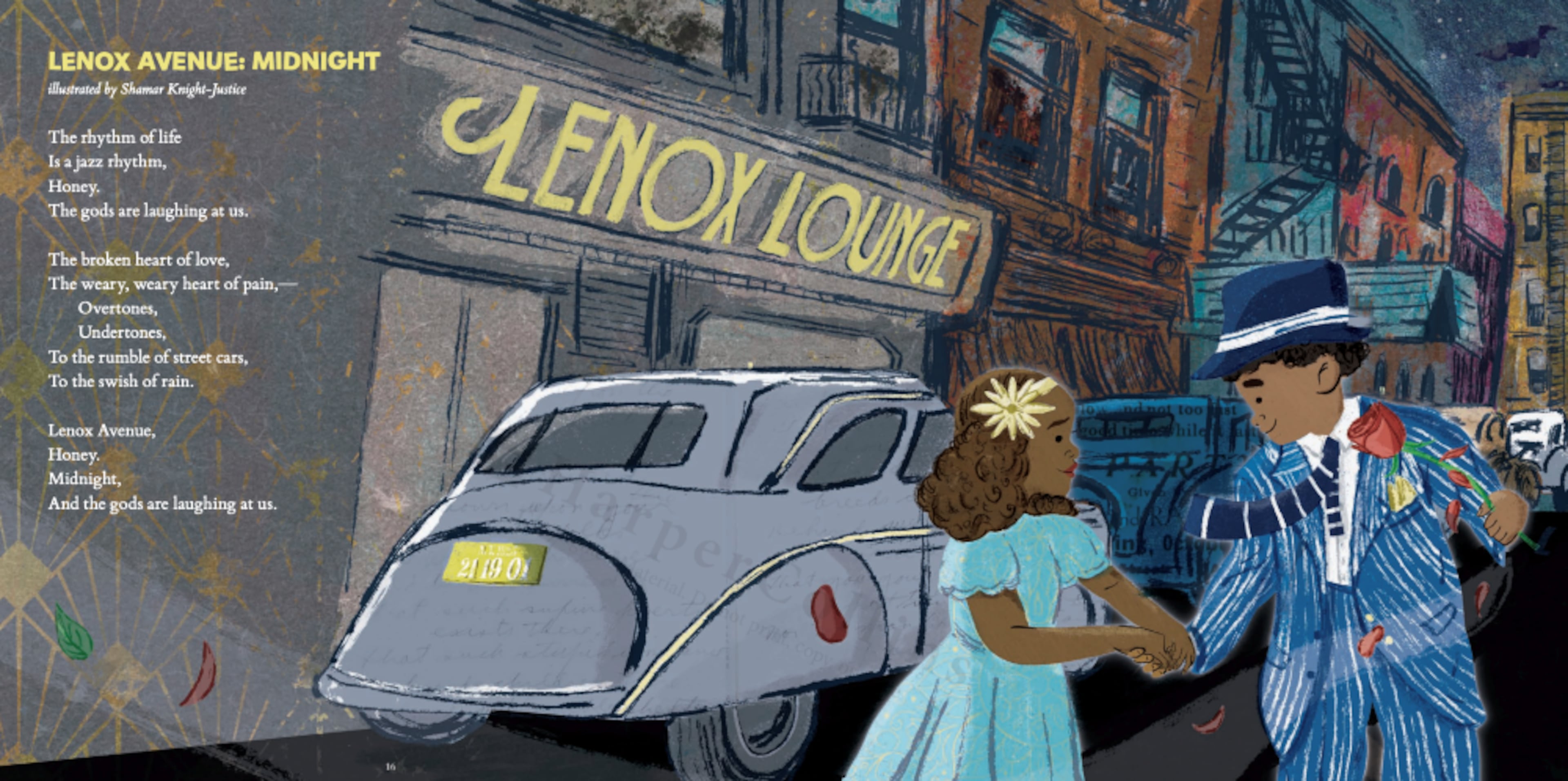 "Lenox Avenue: Midnight" is a mixed media work created by "Melodies of the Weary Blues" editor Shamar Knight-Justice. (Courtesy of Shamar Knight-Justice)
