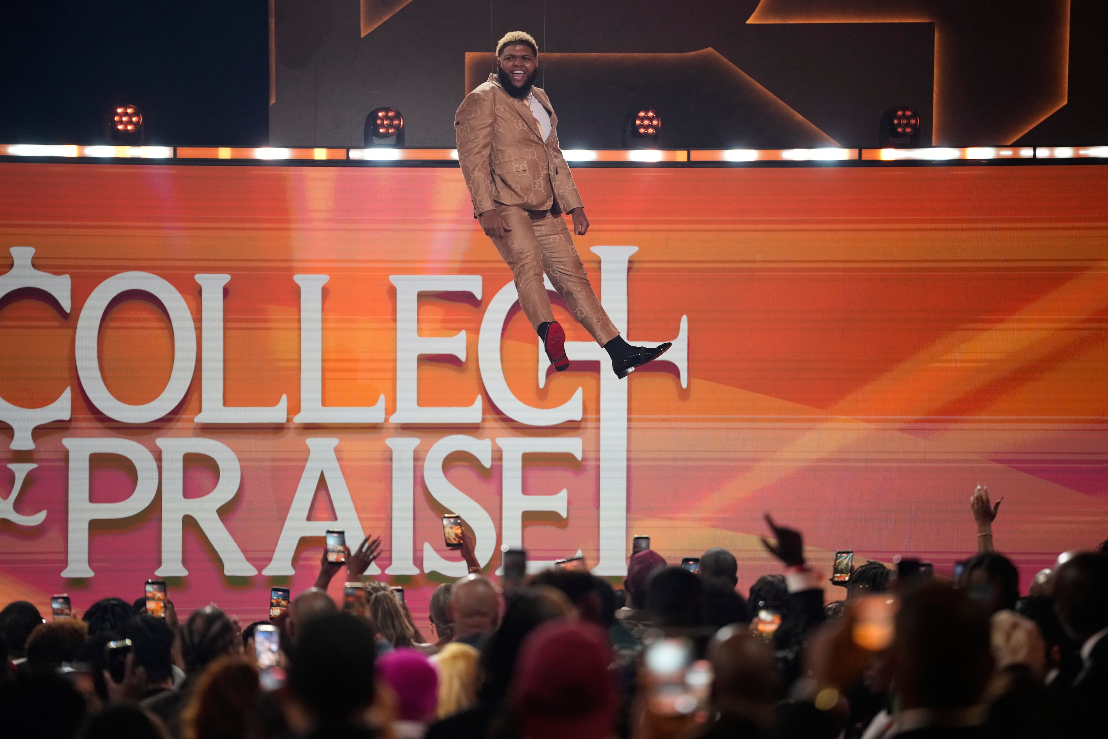 Host Druski opens the BET Awards on Sunday, June 28, 2026, at the Peacock Theater in Los Angeles. (John Locher/AP)