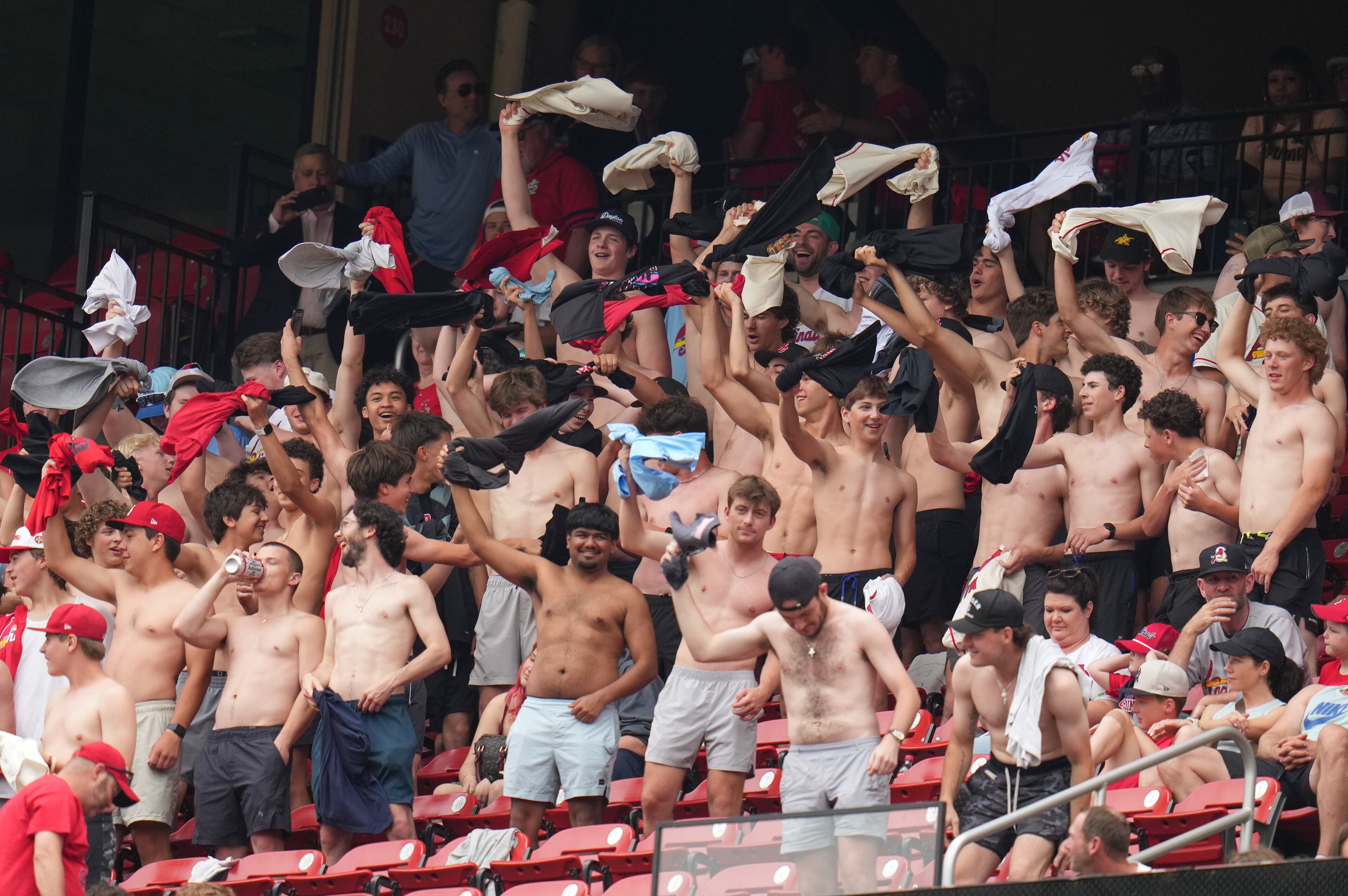 Royals Cardinals Shirtless Fans Baseball