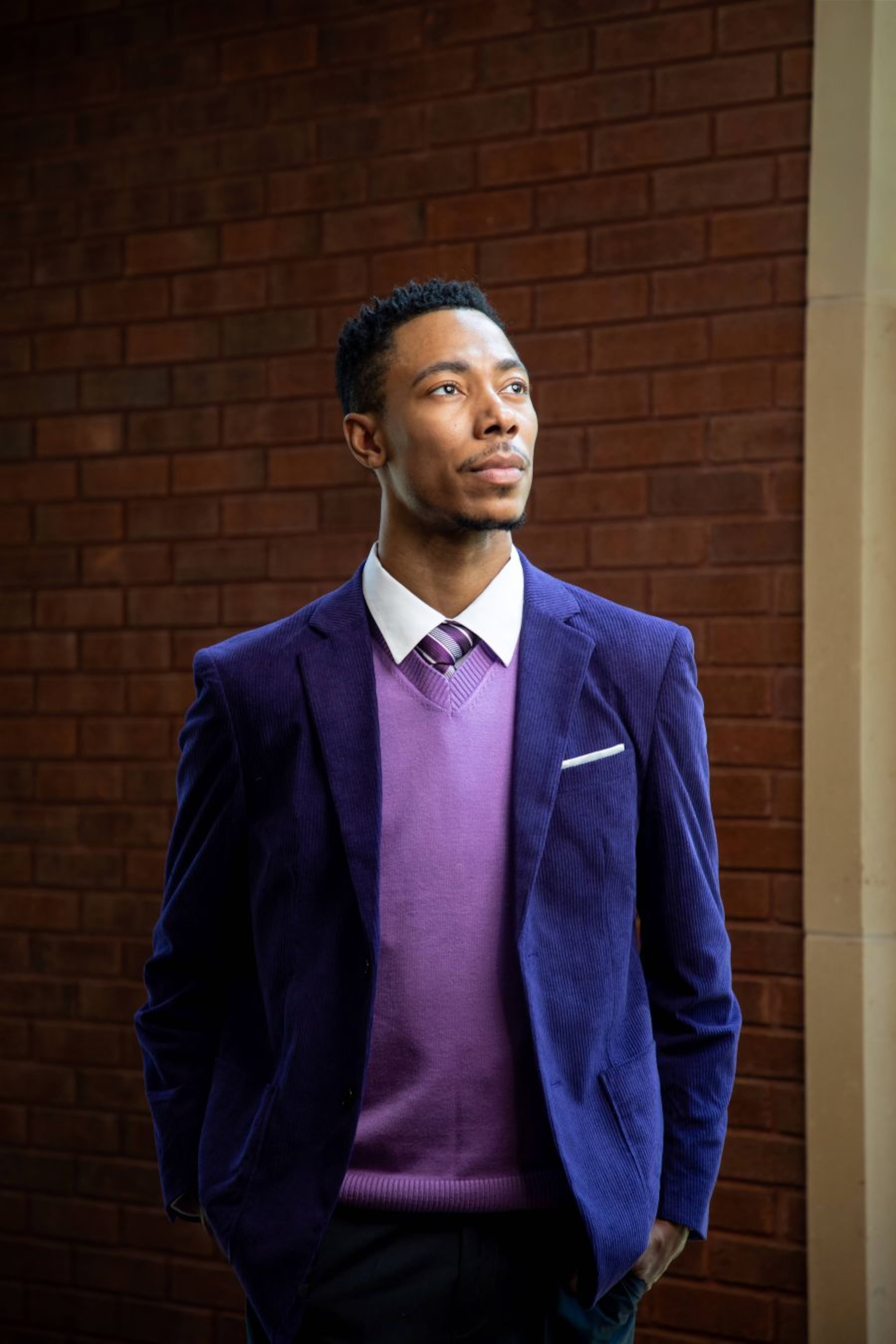 In the Actor’s Express’ production of “Choir Boy,” actor Brandon L. Smith portrays Pharus, who is the lead singer in a chorus at an all-boys prep school. (Courtesy of Casey Gardner Ford)