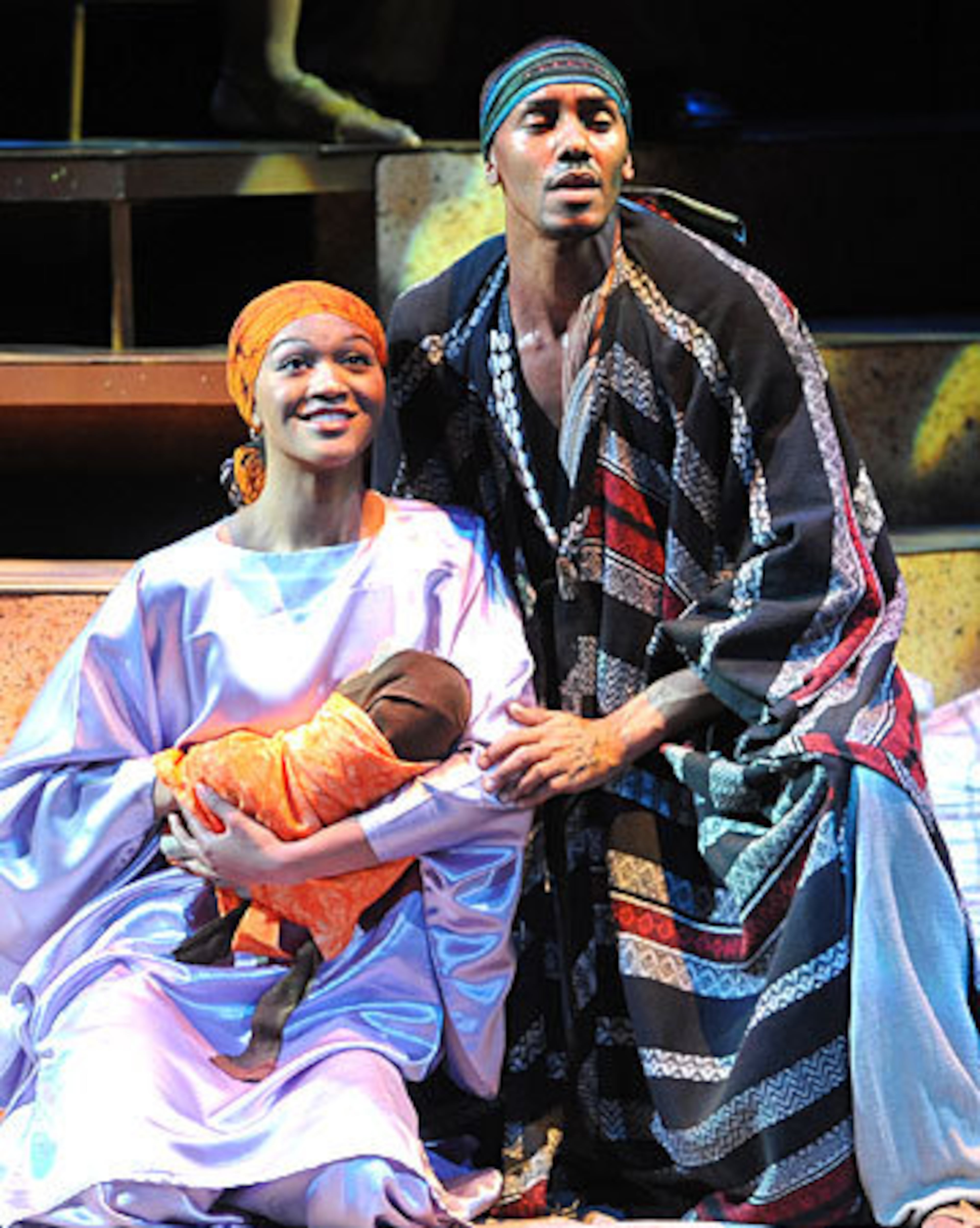 True Colors Theatre presents 'Black Nativity': Kelly Young, as Mary, with Baby Jesus and Juel D. Lane, as Joseph, perform during Act One. (Hyosub Shin/AJC 2020)