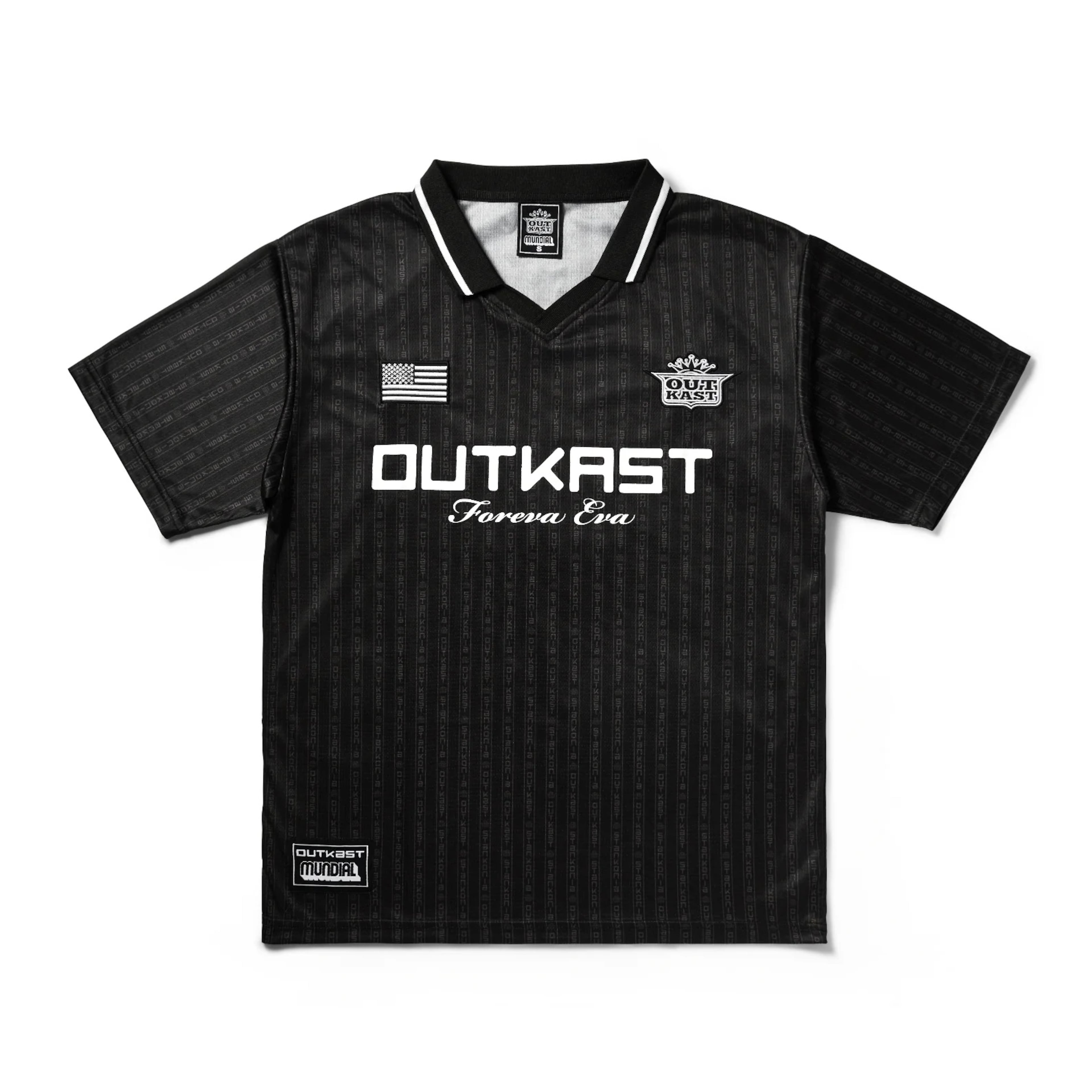 That Outkast Stankonia F.C. jersey was released in 2025 to commemorate the 25th anniversary of the duo's fourth studio album. (Courtesy of Mundial)