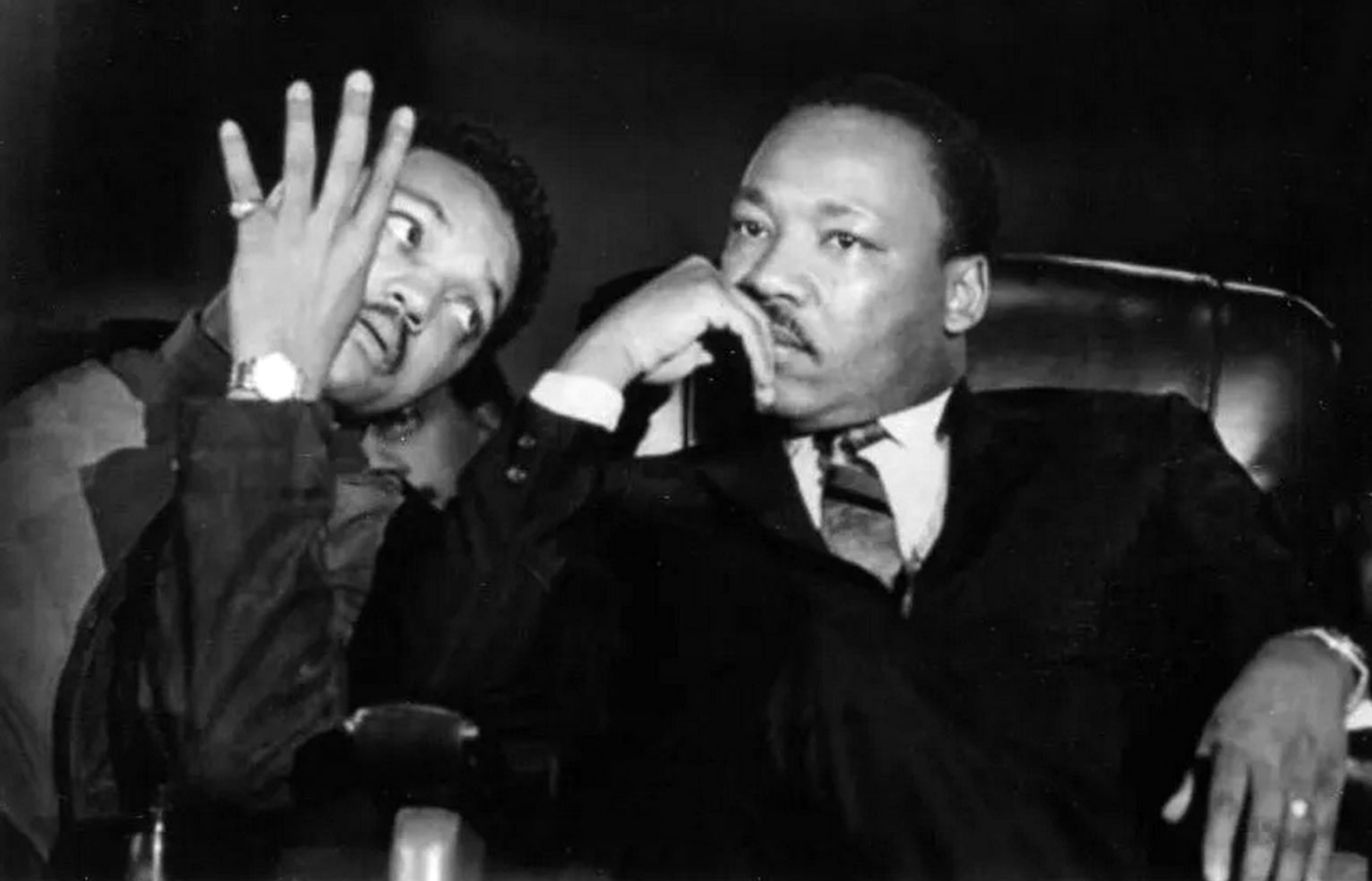 Jackson talks with Dr Martin Luther King. Jackson was a close associate of King's. (Universal History Archive/Universal Images Group via Getty Images 1966)