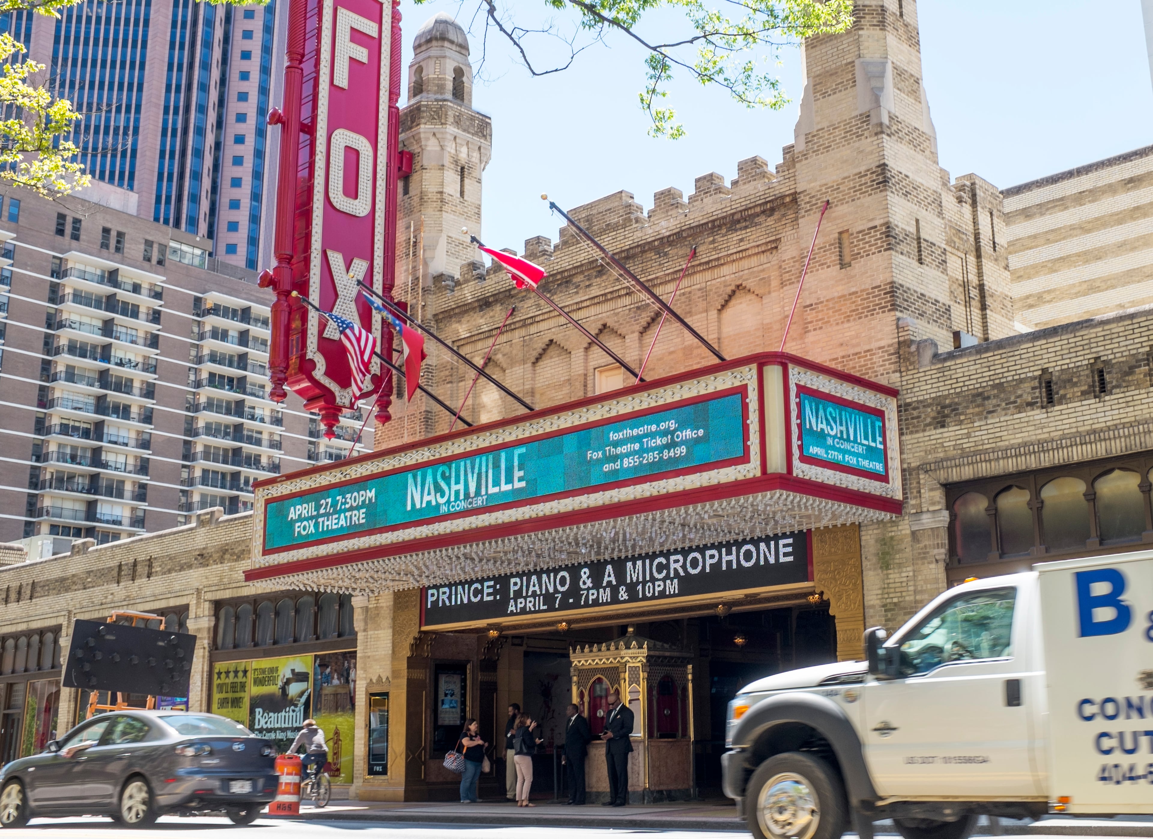 Shortly before his death, Prince performed at the Fox Theatre in Atlanta. This photo shows the original date of April 7, 2016. That date was canceled and moved to April 14. (Ben Gray/AJC 2016)