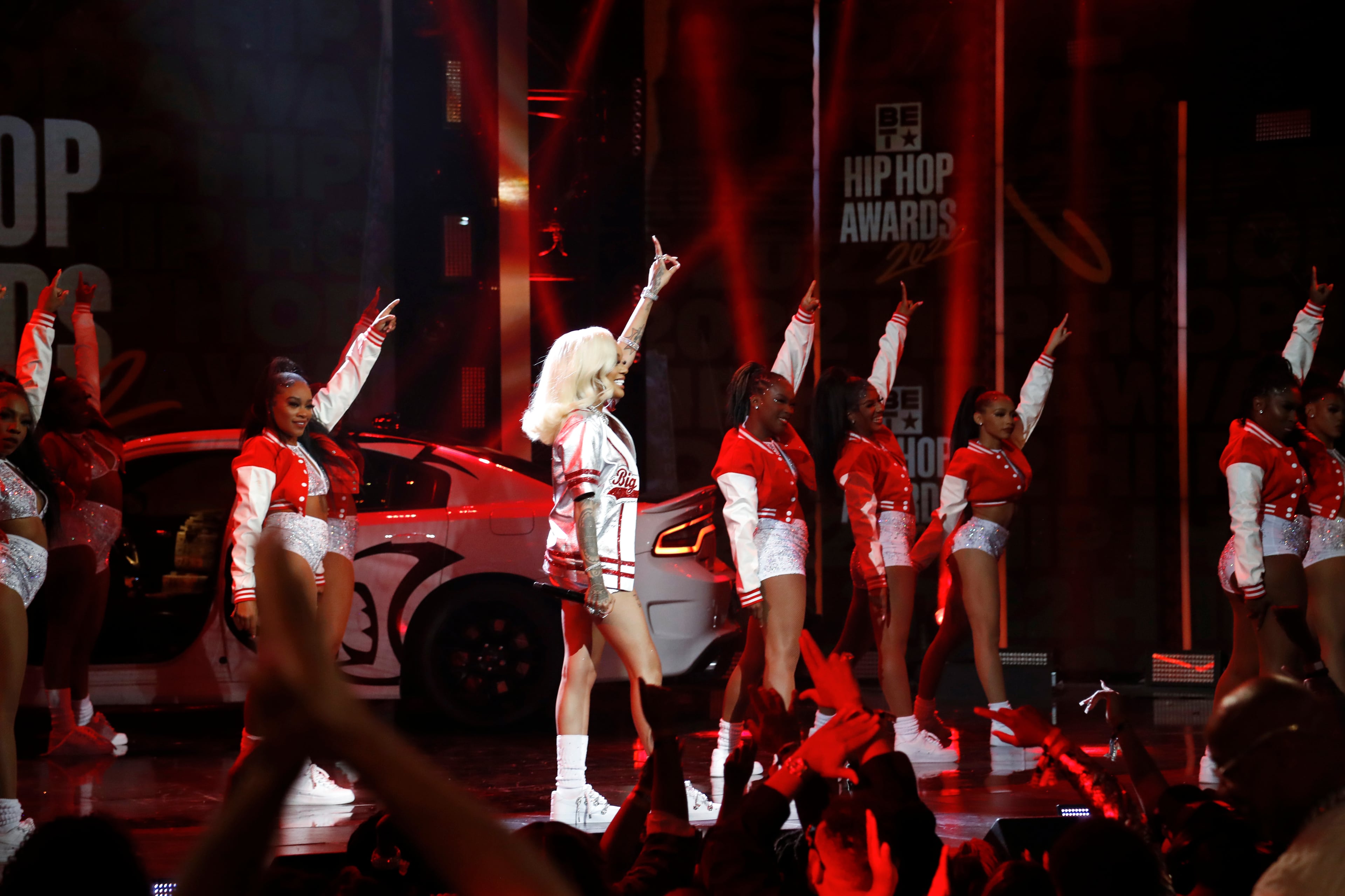 BET Hip Hop Awards winner of Best Breakthrough Hip Hop Artist GloRilla takes the stage to perform her viral hit "F.N.F (Let's Go)" (Courtesy of BET/Cr8 Agency)