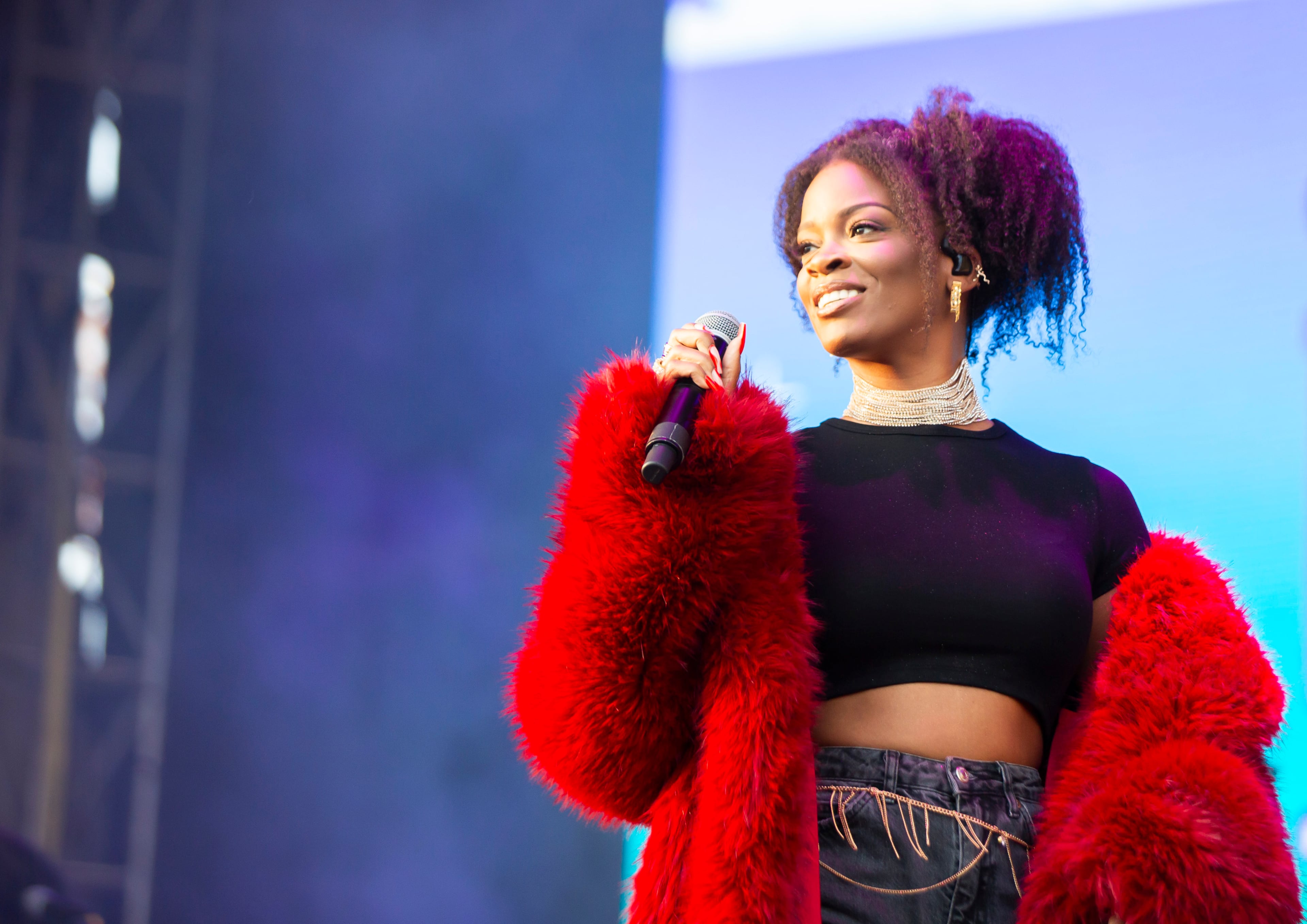 Singer Ari Lennox. Photo taken Saturday Oct. 26, 2024, at Central Park. (Ryan Fleisher for the AJC)
